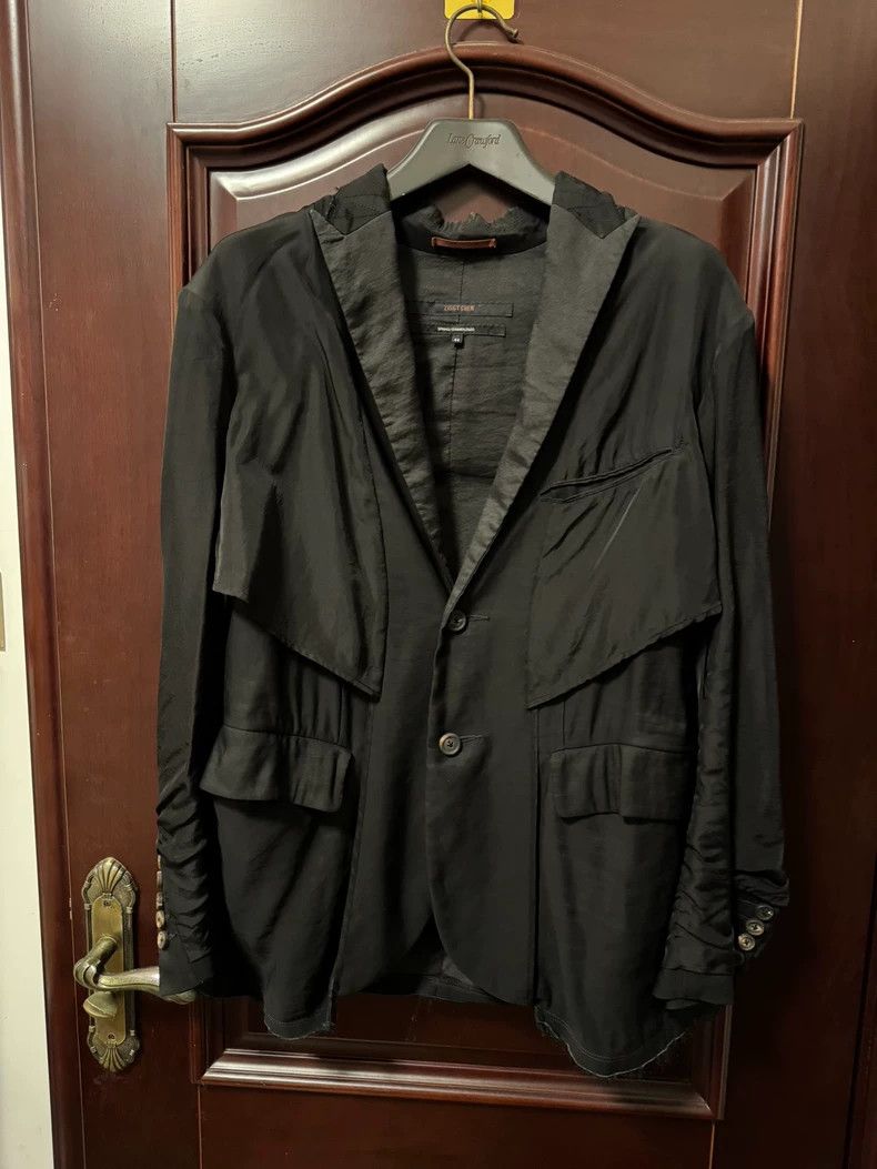 Ziggy Chen Ziggy Chen Black Linen Blend Jacket Size US XL / EU 56 / 4 - 1 Thumbnail