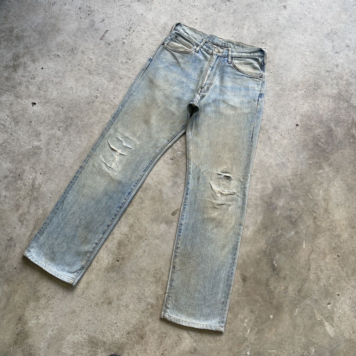 Jean Vintage Wrangler RUSTY Jeans Distressed Faded Denim Pants Size US 29 - 2 Thumbnail