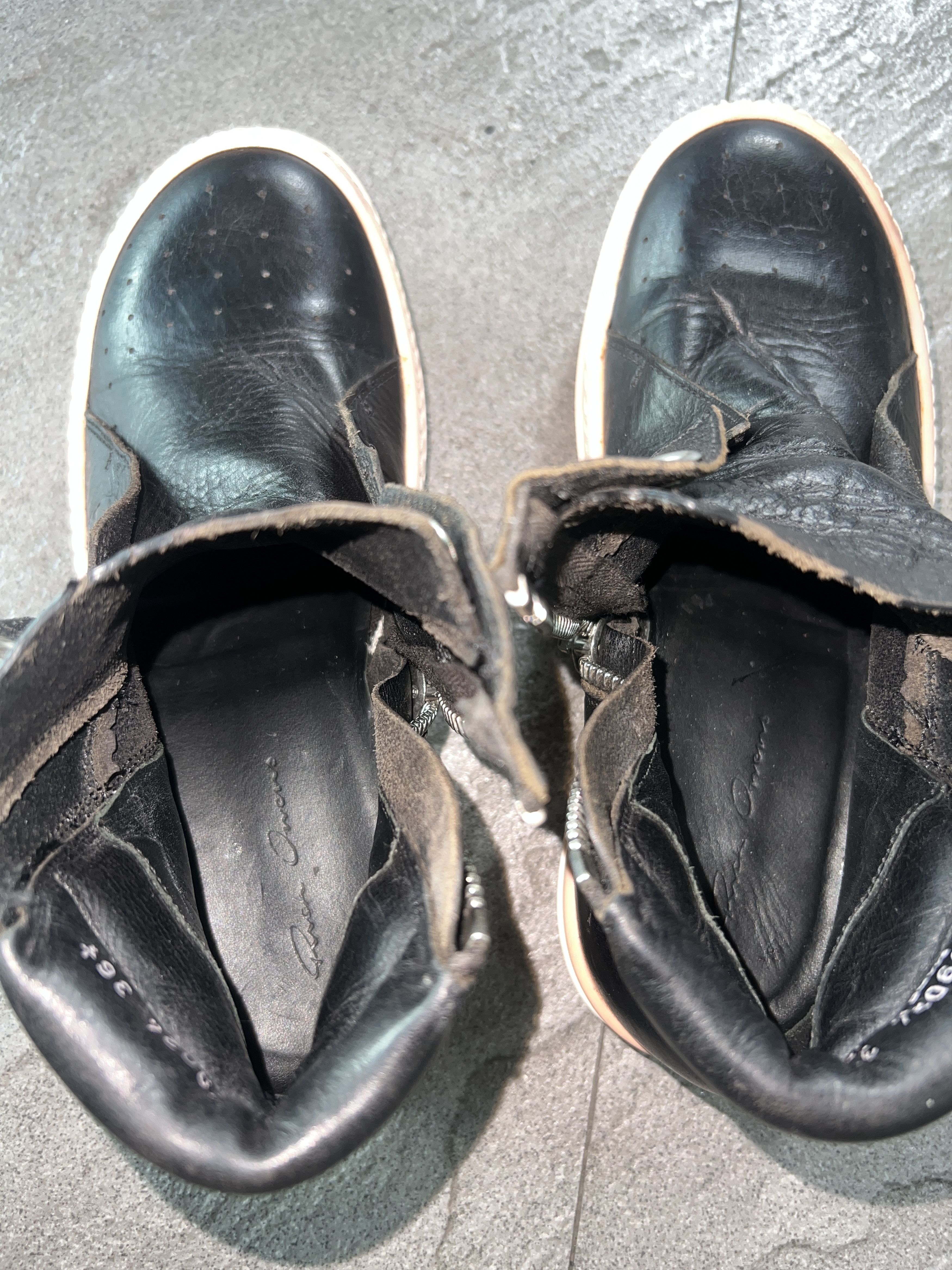 Rick Owens Rick Owens Leather Side Zip Sneakers Black EU36.5 Size US 5.5 / IT 35.5 - 9 Thumbnail