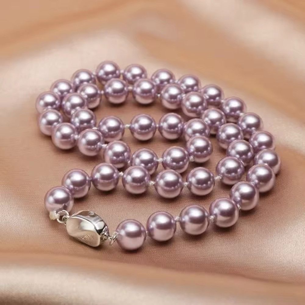 Vintage Luxury Shine Lilac Pearls Necklace Chain Size ONE SIZE - 3 Thumbnail