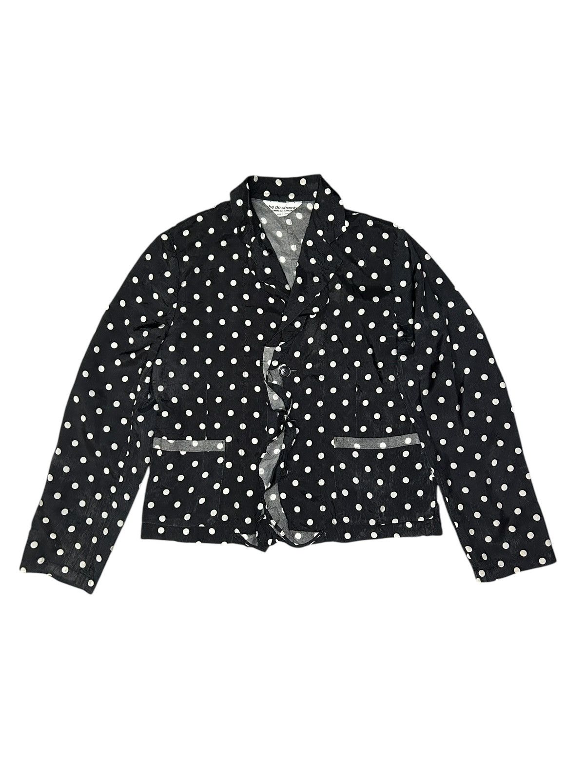 Comme des Garcons F/W 01 Ruffled Polka Dot Blazer Size M / US 6-8 / IT 42-44 - 1 Thumbnail