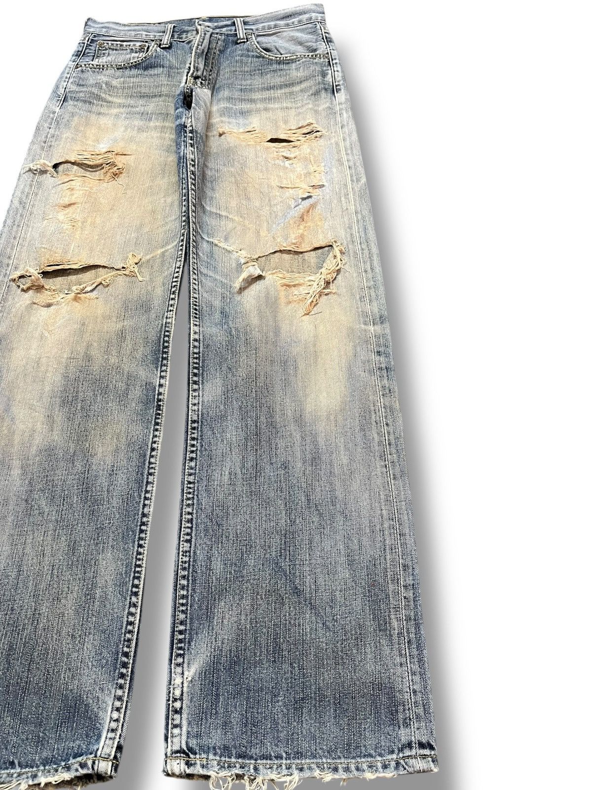 Levi's Vintage Clothing Vintage Levi’s 503 Baggy Wide Leg Mudwash Ripped Denim Size US 30 / EU 46 - 4 Thumbnail