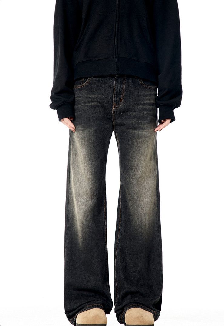 American heavy-duty retro wide-leg bootcut jeans for men