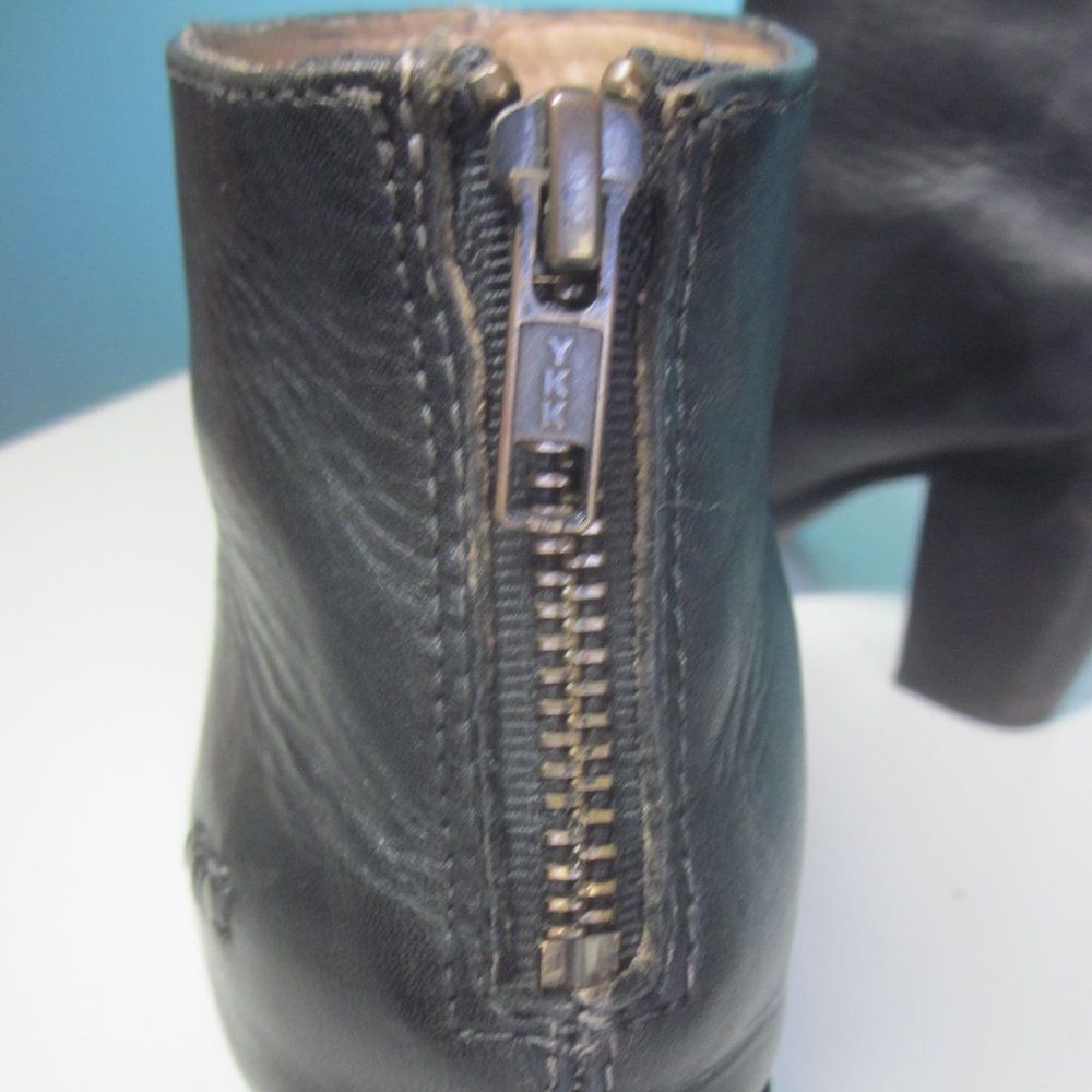 Bed Stu Bed Stu Bench Made Womens Size 8 Peep Toe Black Leather Boots 38.5 EU 3.5" Heel Size US 8 / IT 38 - 8 Thumbnail
