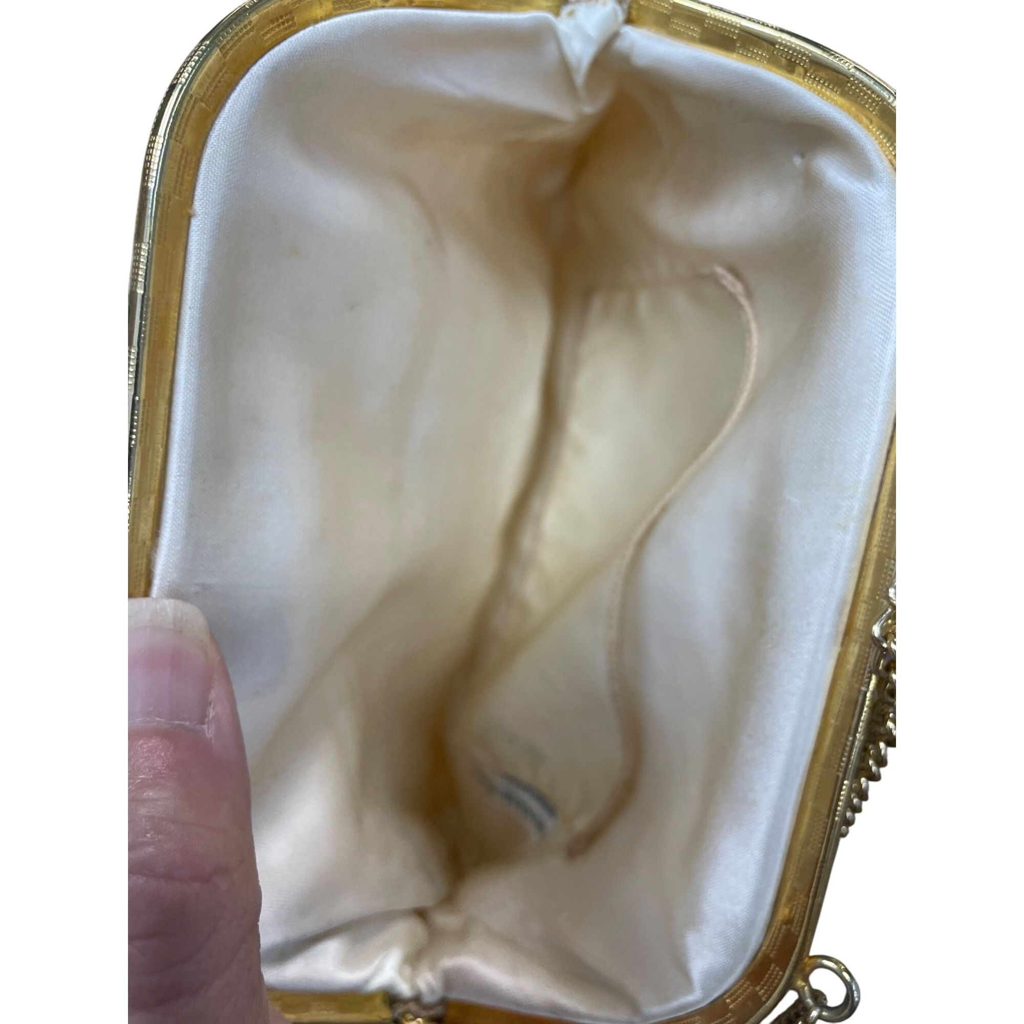 Handmade Vintage Honk Kong Pearl Flower Beaded Evening Clutch Purse S Size ONE SIZE - 11 Thumbnail