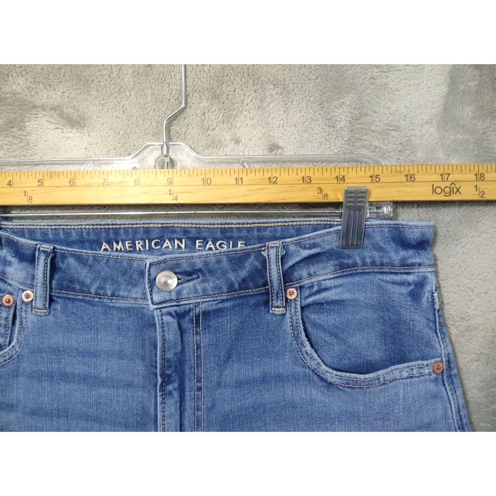 American Eagle Outfitters American Eagle Jeans Womens 12 Long Blue Denim Baggy Wide Leg Super High Rise 90s Size 34" / US 12 / IT 48 - 3 Thumbnail