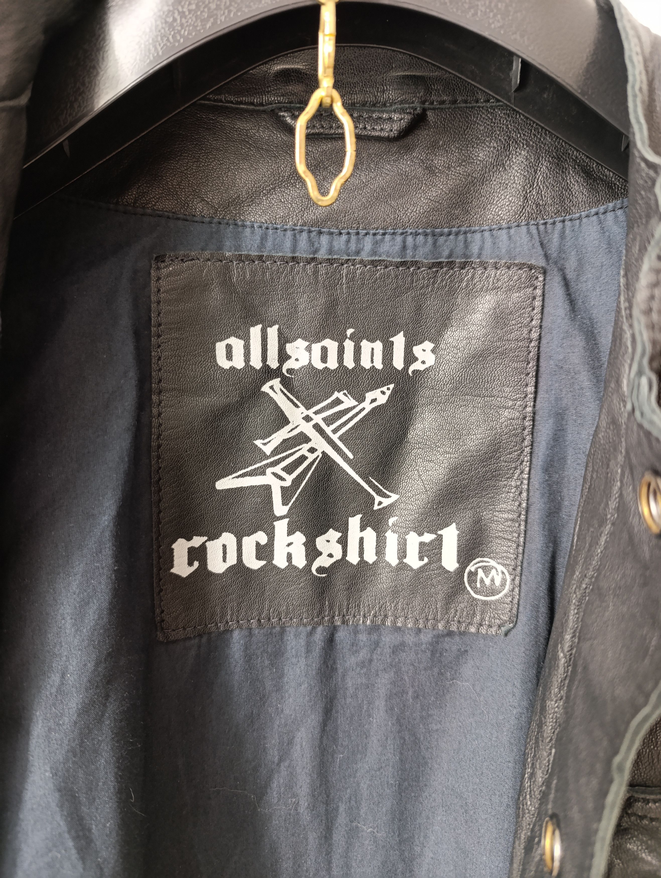 Allsaints ALLSAINTS BLACK LEATHER ROCK SHIRT JACKET Size US M / EU 48-50 / 2 - 11 Thumbnail