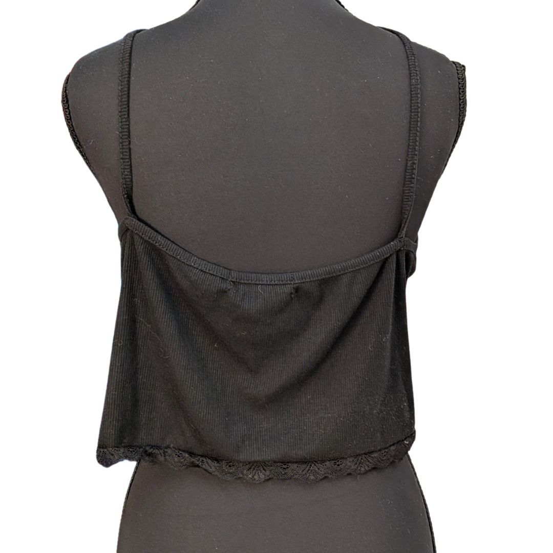 Shein Black Ribbed Cropped Cami | Women's 3XL | Shein Curve Size 3XL / US 20-22 - 2 Thumbnail