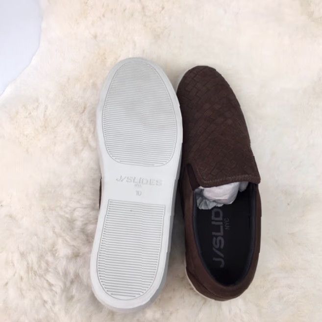 J/Slides VINTAGE JSlides Men's Dawson Casual Slip-On Shoe Brown Leather 10M US Breathable Cushioned Size US 10 / EU 43 - 5 Thumbnail