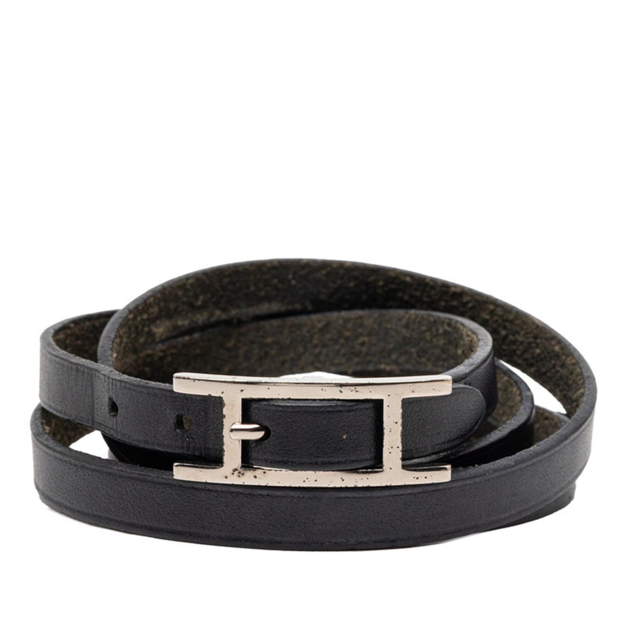 Hermes Hermes Api 4-strand long bracelet, black leather, women's. Size ONE SIZE - 1 Thumbnail