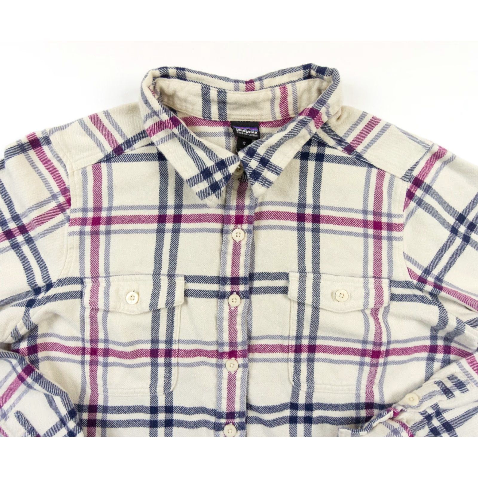 Patagonia Patagonia Shirt Womens 12 White Fjord Flannel Long Sleeve Button Down Ladies Size XL / US 12-14 / IT 48-50 - 2 Thumbnail