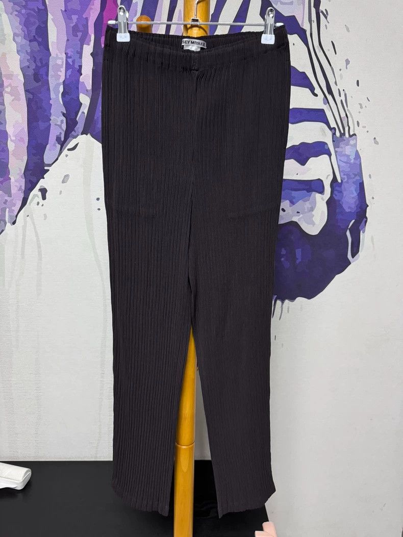 Issey Miyake Issey Miyake size:2 Brown toothpick straight-leg pants Size 22" - 1 Thumbnail