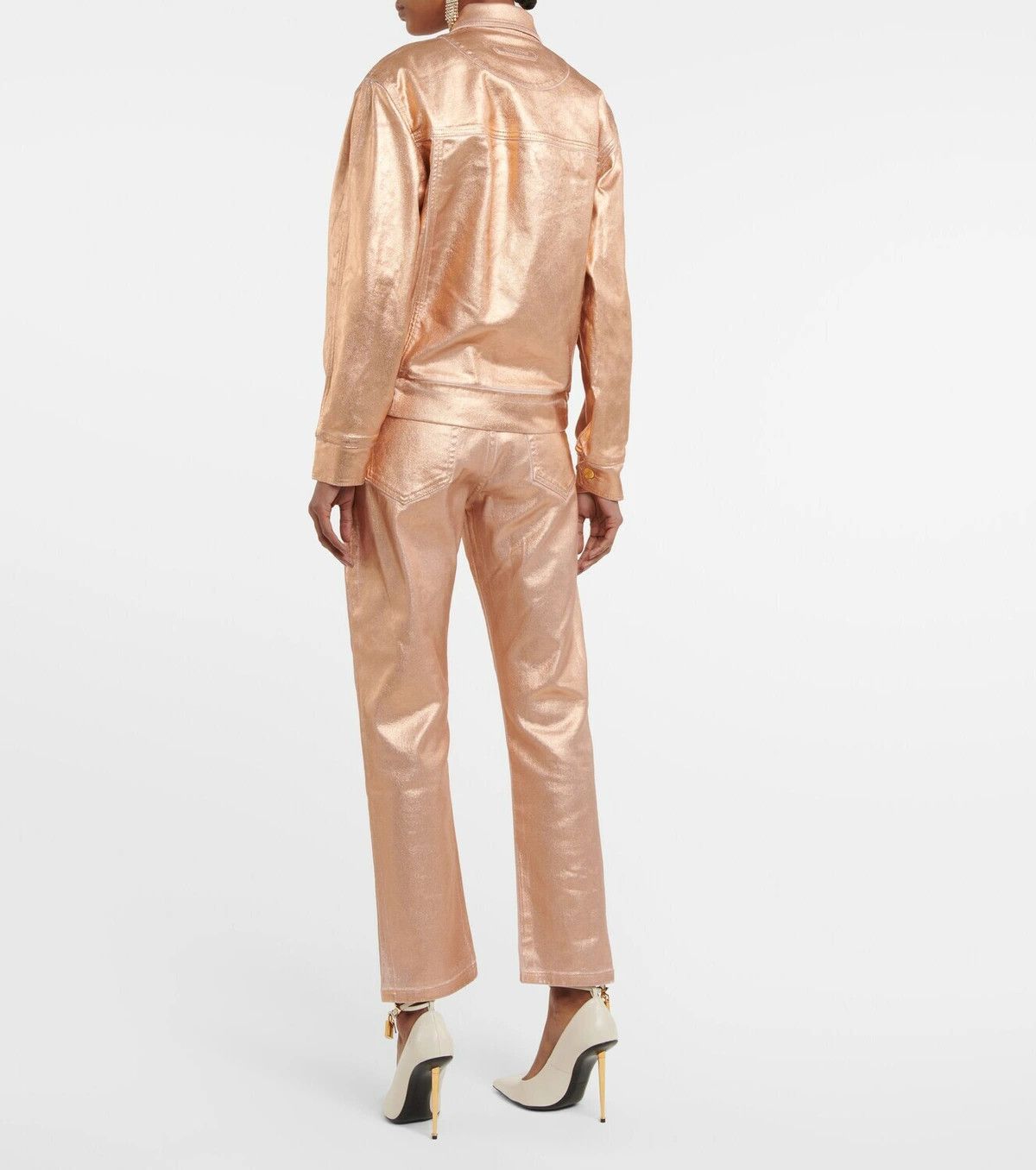 Tom Ford o1w1db10225 GID079 Denim Jacket in All Nude Size XS / US 0-2 / IT 36-38 - 3 Thumbnail