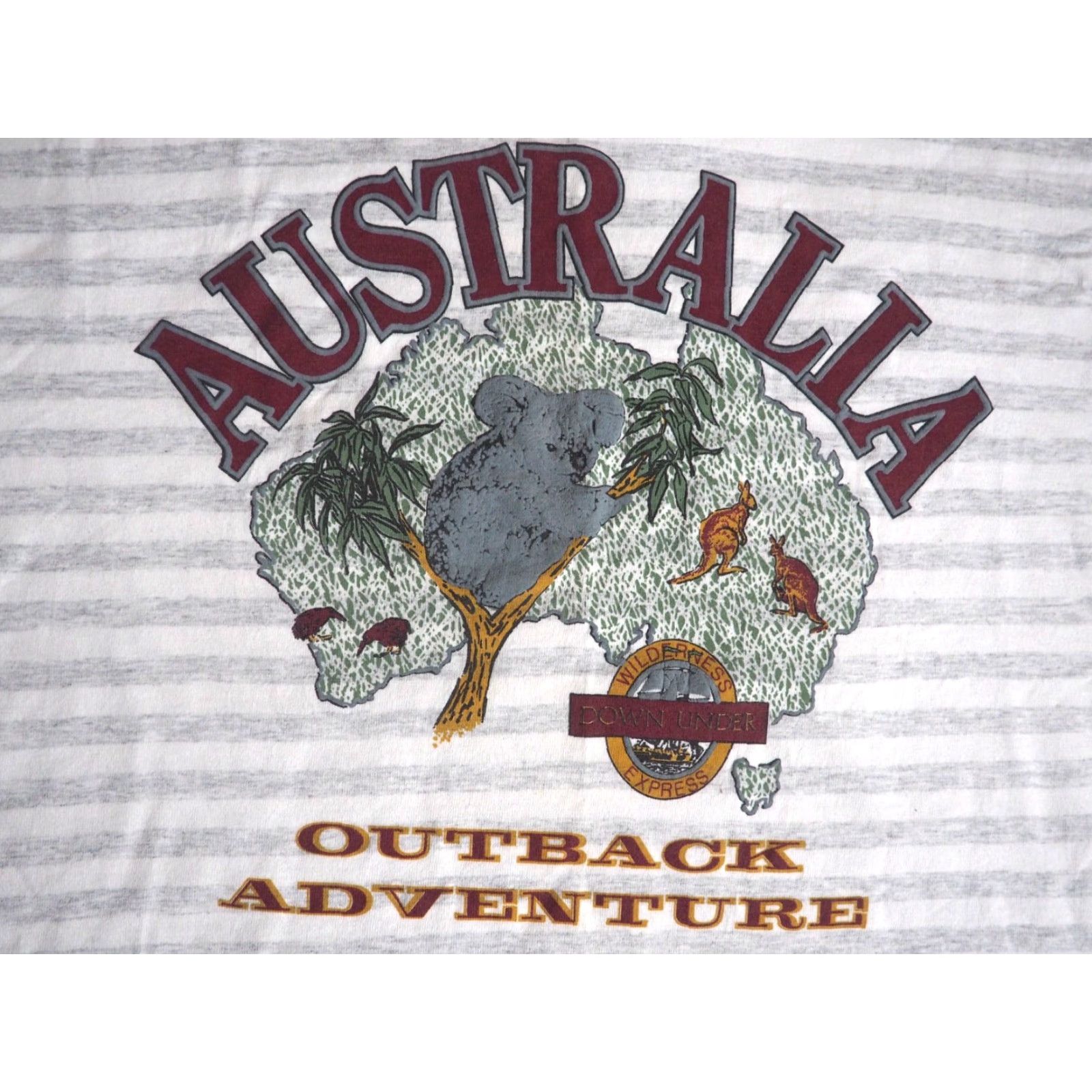 Vintage VTG 90s Ross Australia Koala Outback White Gray Baggy L/S Crop Tee T-Shirt L Mens Slim? Size US L / EU 52-54 / 3 - 3 Thumbnail
