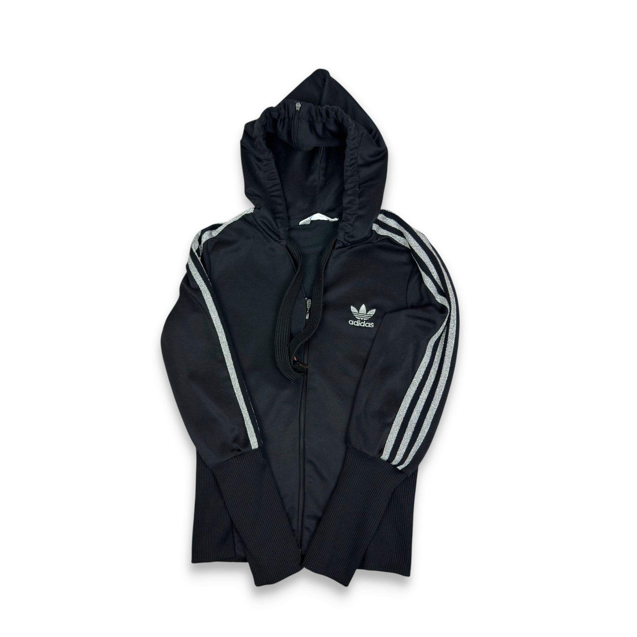 Adidas Adidas Women Black Gray 3-Stripes Trefoil Full Zip Hoodie 36 Size XS / US 0-2 / IT 36-38 - 1 Thumbnail