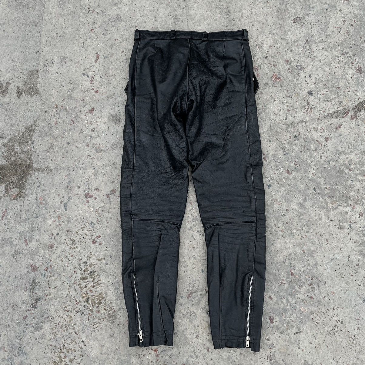 Other Vintage Moto Pants 30 Size Real Leather 90s Y2K Style USA Size US 30 / EU 46 - 2 Thumbnail
