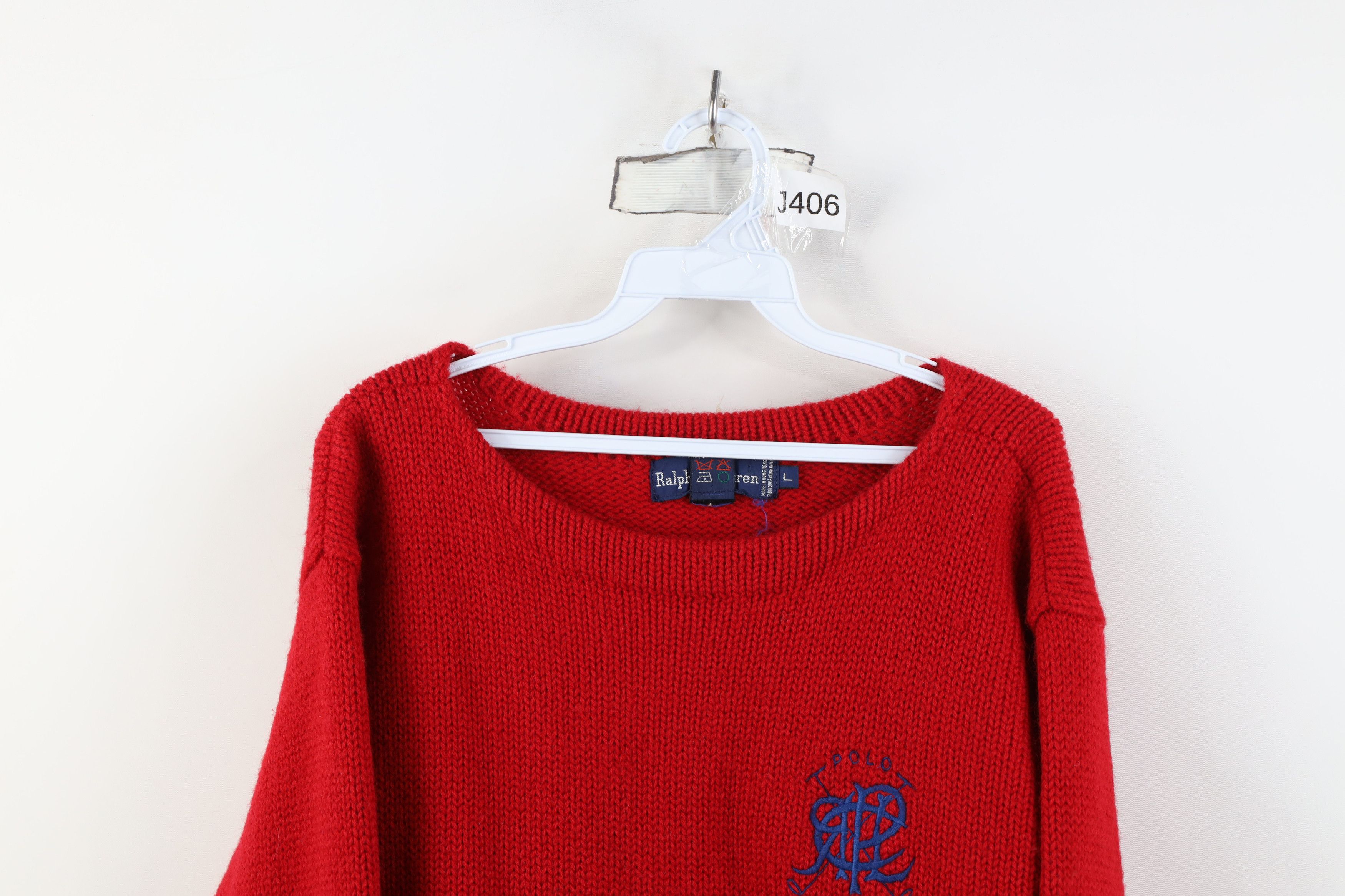 Ralph Lauren Vintage 70s 80s Ralph Lauren Heavyweight Wool Sweater Red Size L / US 10 / IT 46 - 2 Thumbnail