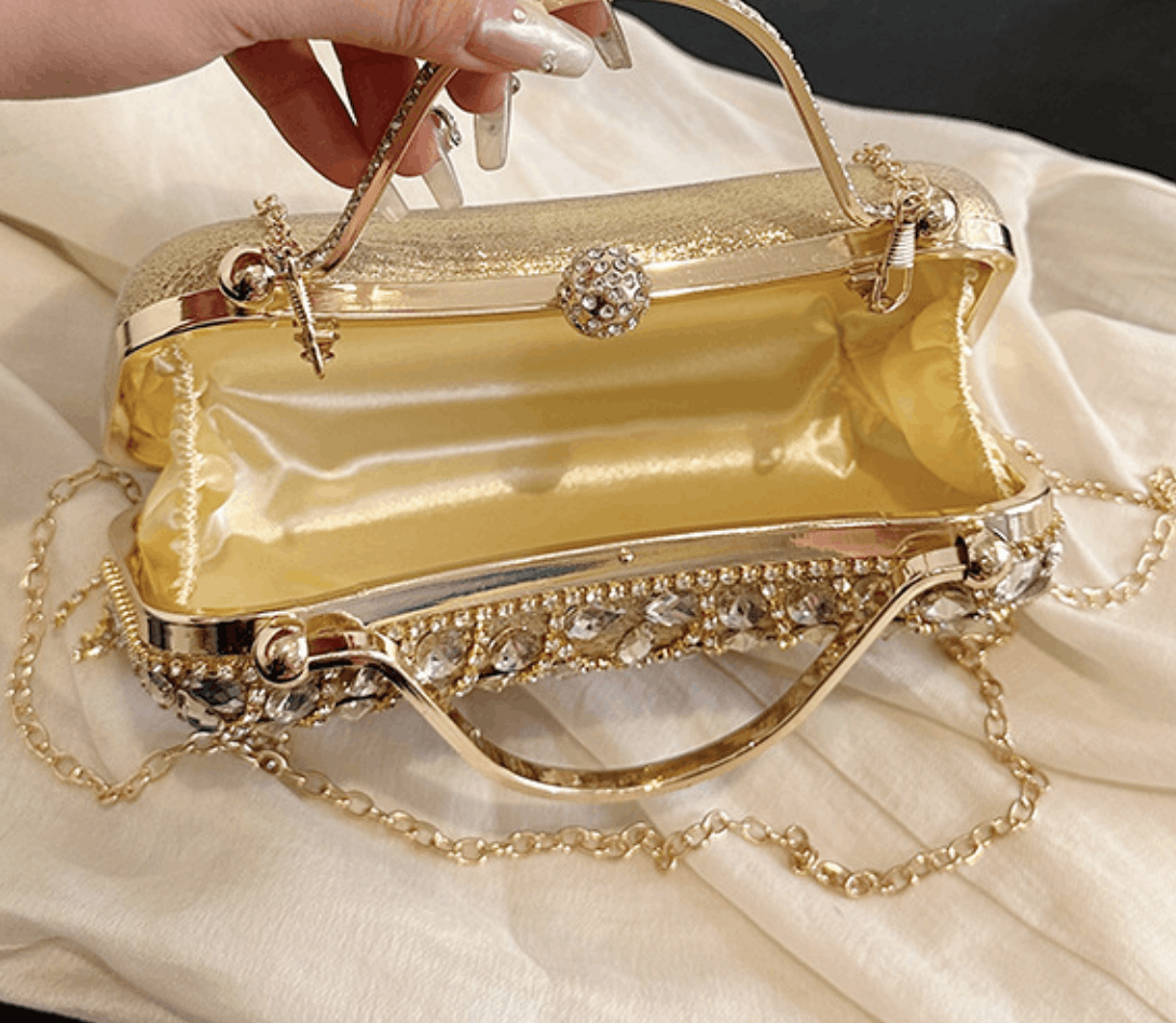 Japanese Brand Rhinestone Tassel Evening Clutch Bag Size ONE SIZE - 7 Thumbnail