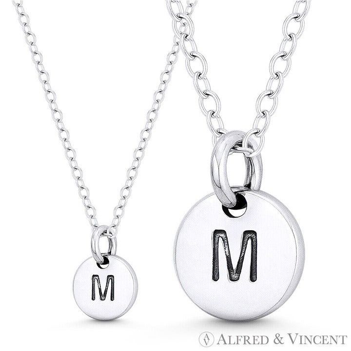 Other Initial Letter "M" Engraved Tiny Circle Pendant Size ONE SIZE - 1 Preview