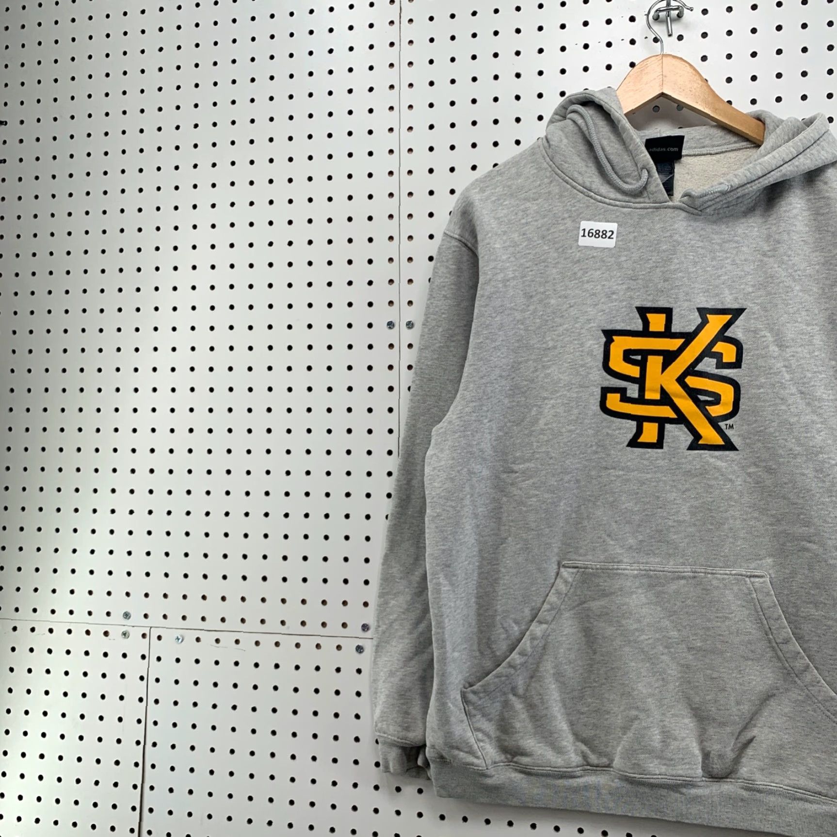 Adidas ADIDAS Gray Fleece Hoodie Adult Large Pullover SK Logo Mens Size US L / EU 52-54 / 3 - 3 Thumbnail