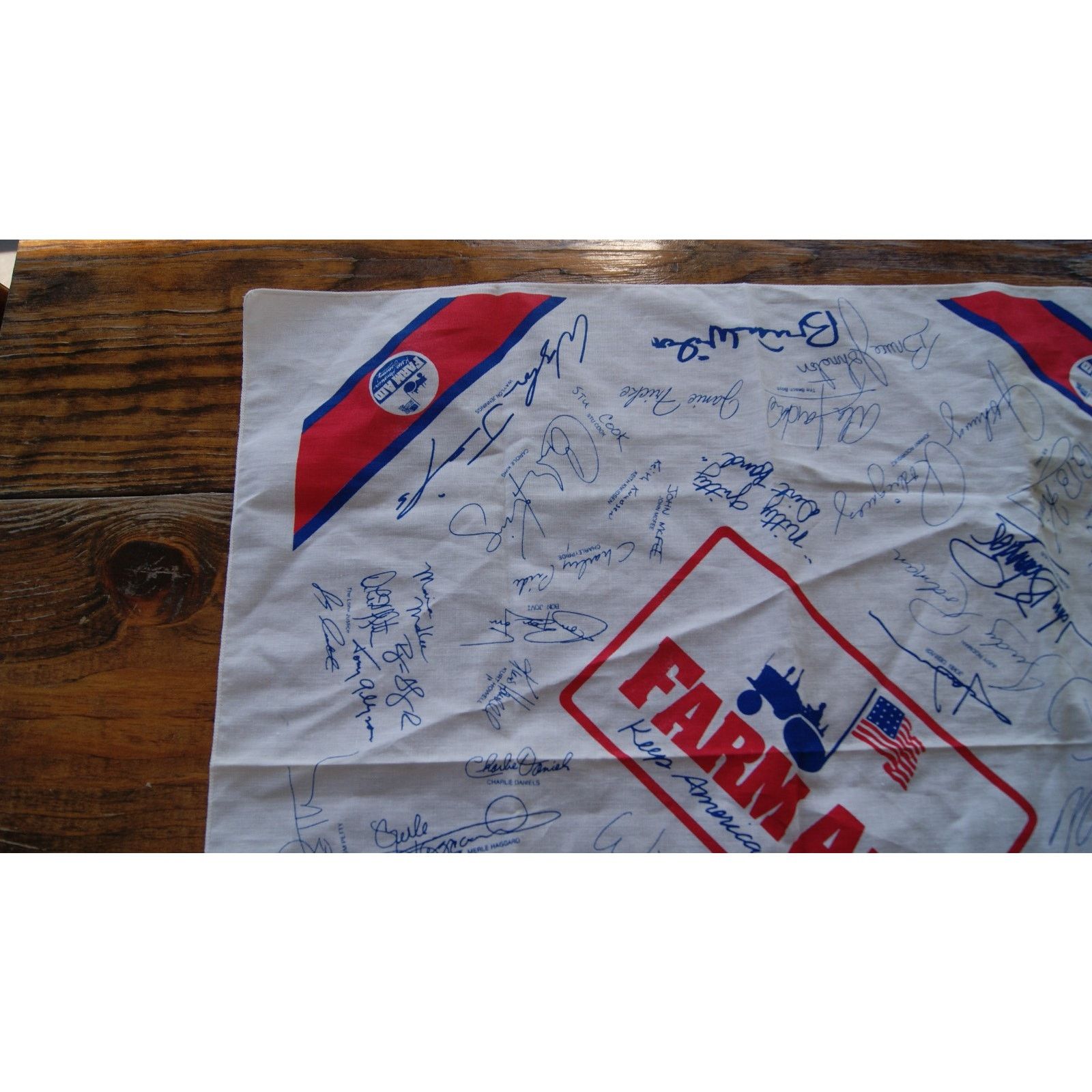 Vintage VTG Farm Printed Autographs Scarf Handkerchief Size ONE SIZE - 4 Thumbnail