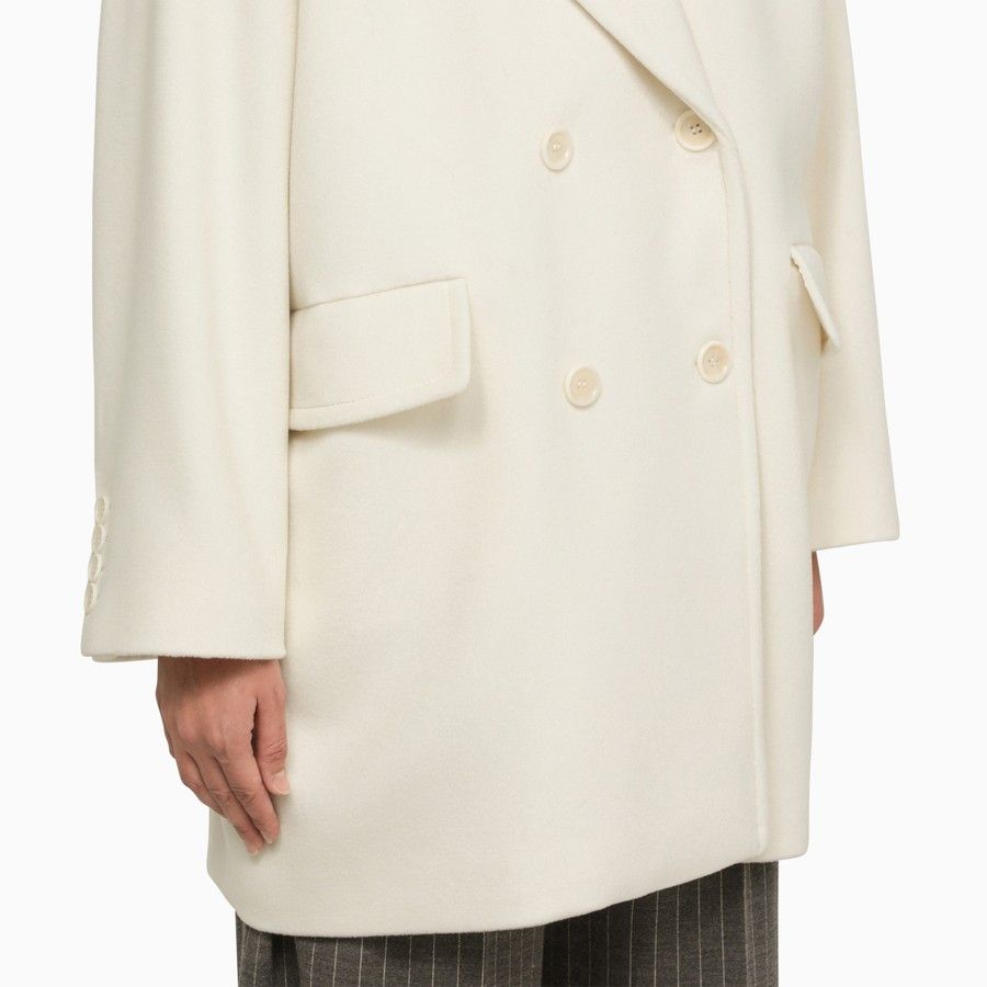 Max Mara o1d2blof0824 Wool Double-breasted Coat in White Size M / US 6-8 / IT 42-44 - 4 Thumbnail