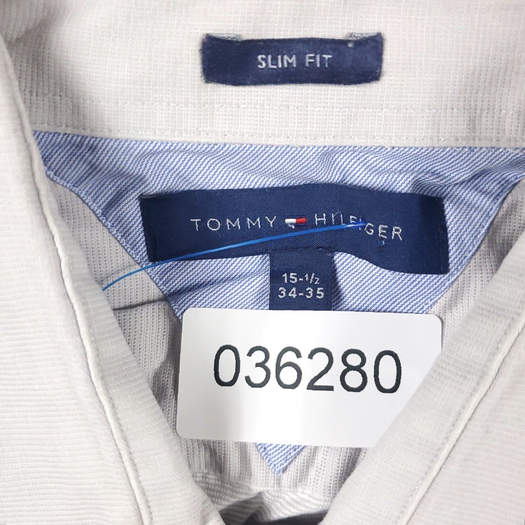 Tommy Hilfiger Tommy Hilfiger Dress Shirt Mens 15.5 Gray Button Up Long Sleeve Size 40R - 8 Thumbnail