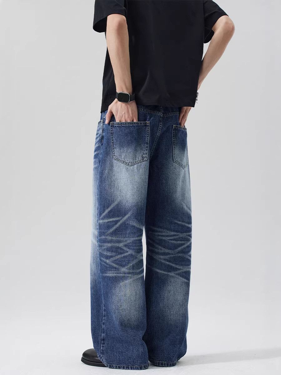 Japanese Brand Washed whiskered straight leg jeans for men Size US 32 / EU 48 - 5 Thumbnail
