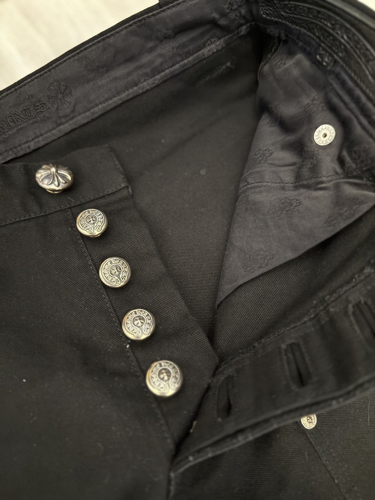 Chrome Hearts Chrome Hearts Carpenter Double Knee Black Pants Size US 29 - 5 Thumbnail