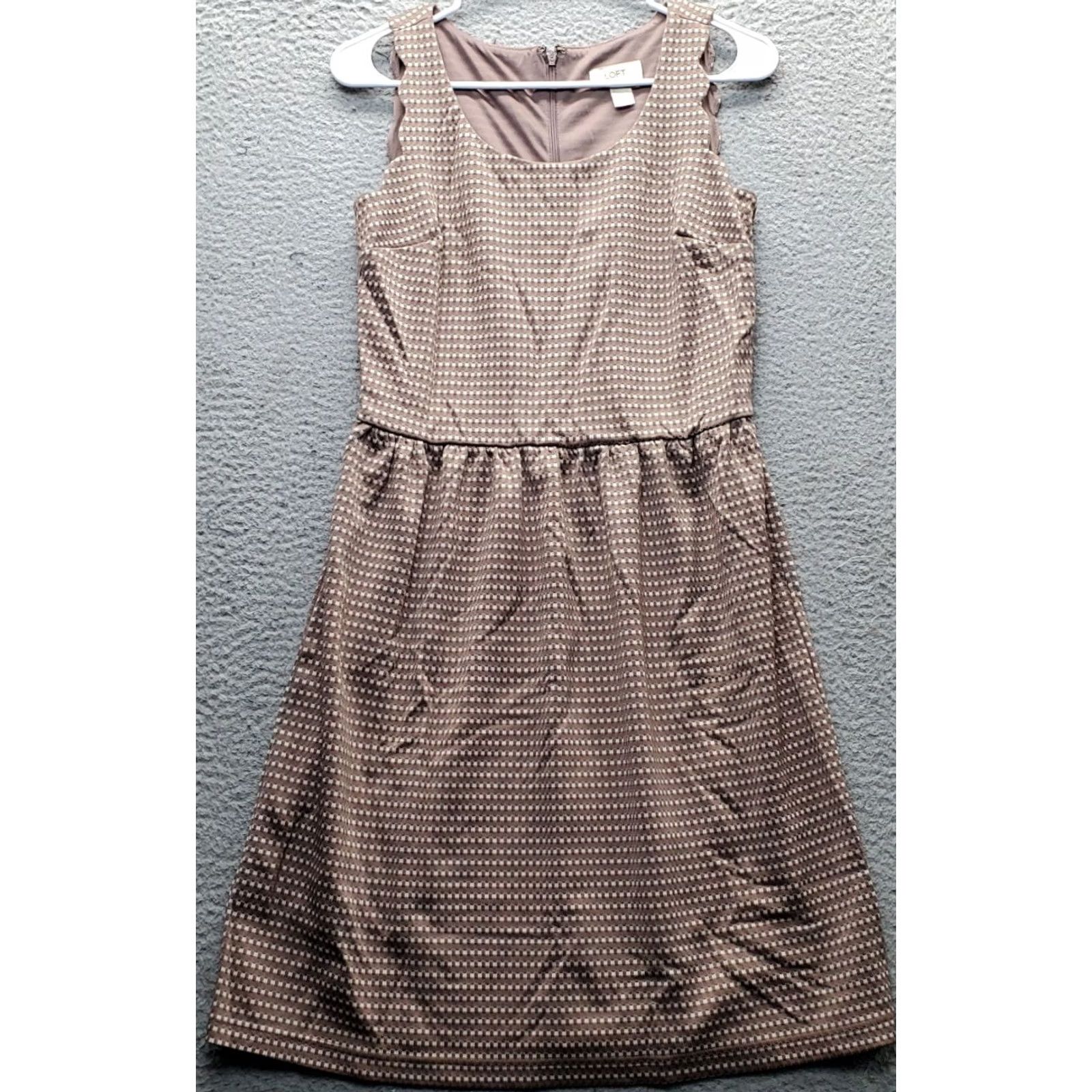 Loft LOFT Women Dress 2 Multicolor Striped Sleeveless Round Neck Back Zip Midi Casual Party/Cocktail Shirt/Holiday? Size XS / US 0-2 / IT 36-38 - 2 Thumbnail