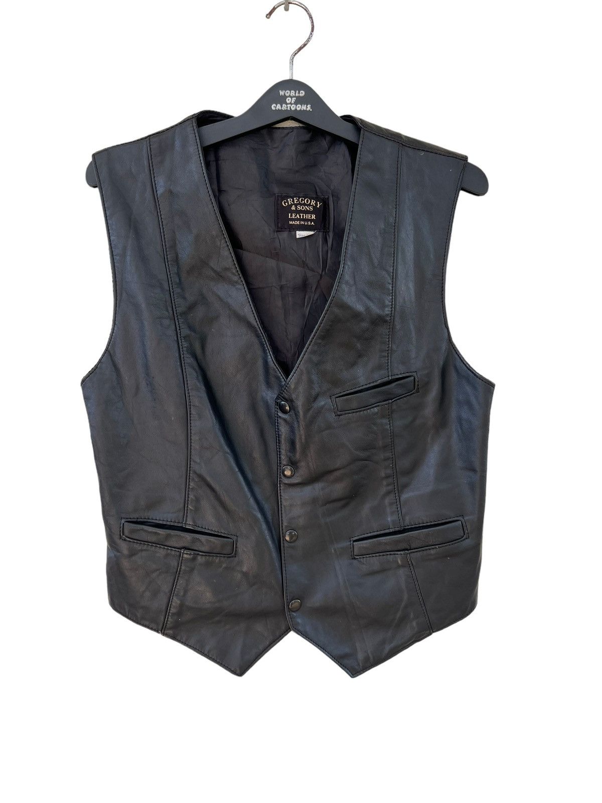 Leather Vintage Gregory & Sons Leather Vest Black Size US M / EU 48-50 / 2 - 5 Thumbnail