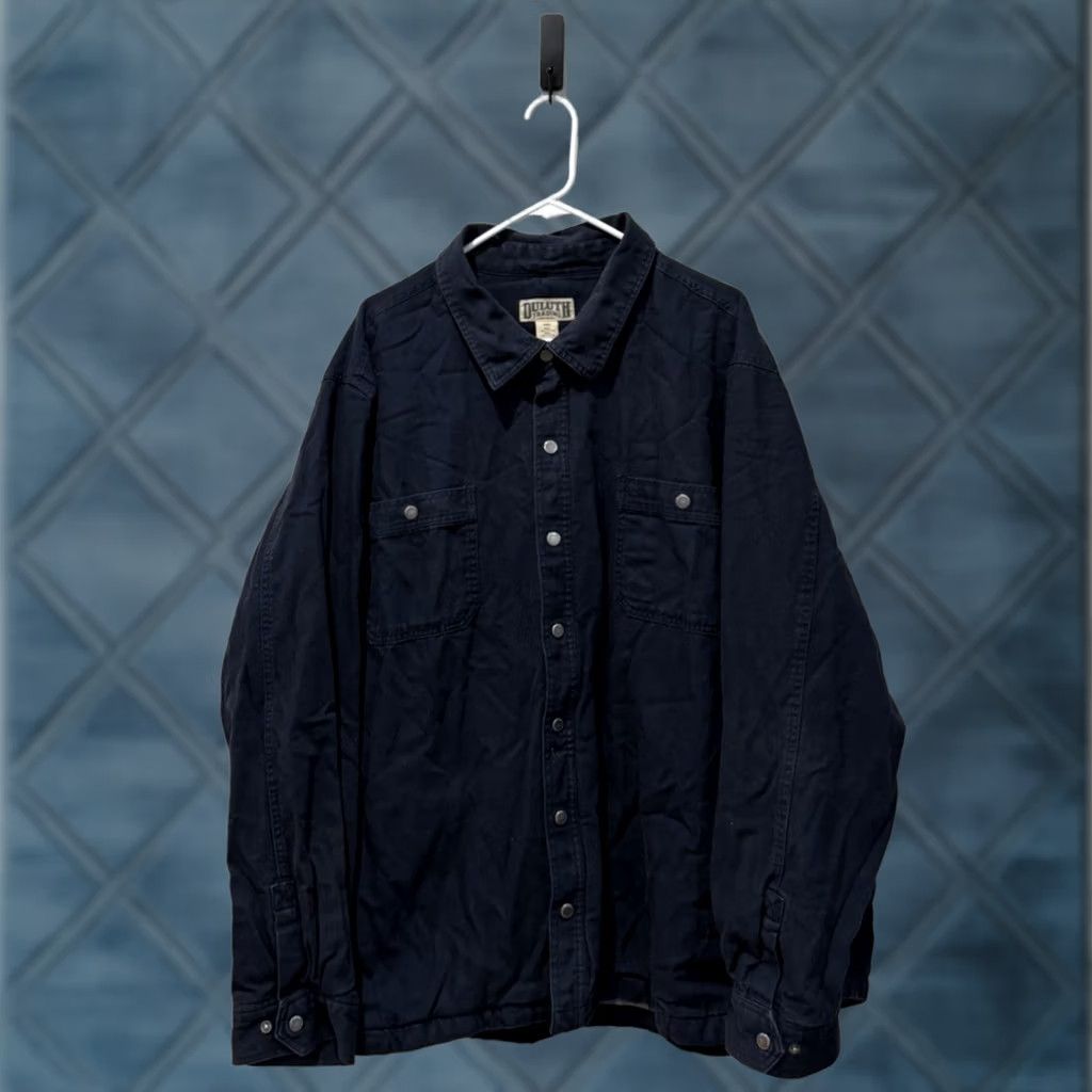 Vintage Duluth Shacket Jacket Mens 4XL Blue Fire Hose Cotton Lined 5 Pockets Snap Front Size US XXL / EU 58 / 5 - 1 Thumbnail