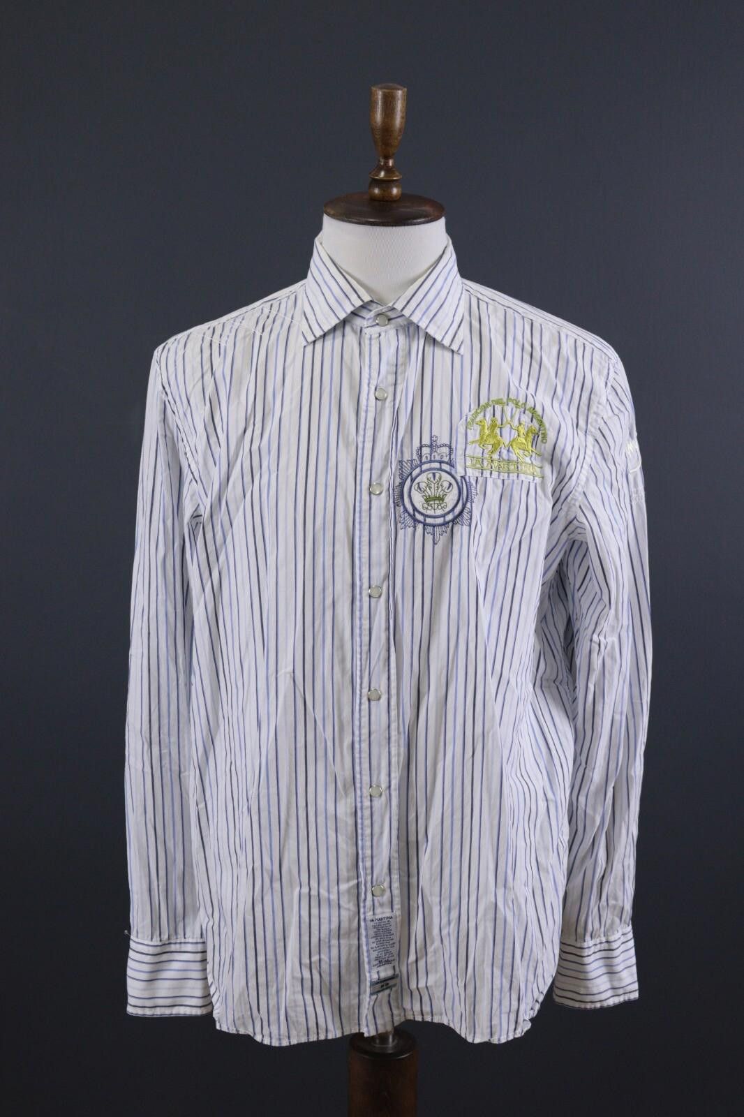OVER THE STRiPES La Martina Buenos Aires Blue Stripe Shirt 18 / 45 / XXL Size US XXL / EU 58 / 5 - 1 Thumbnail