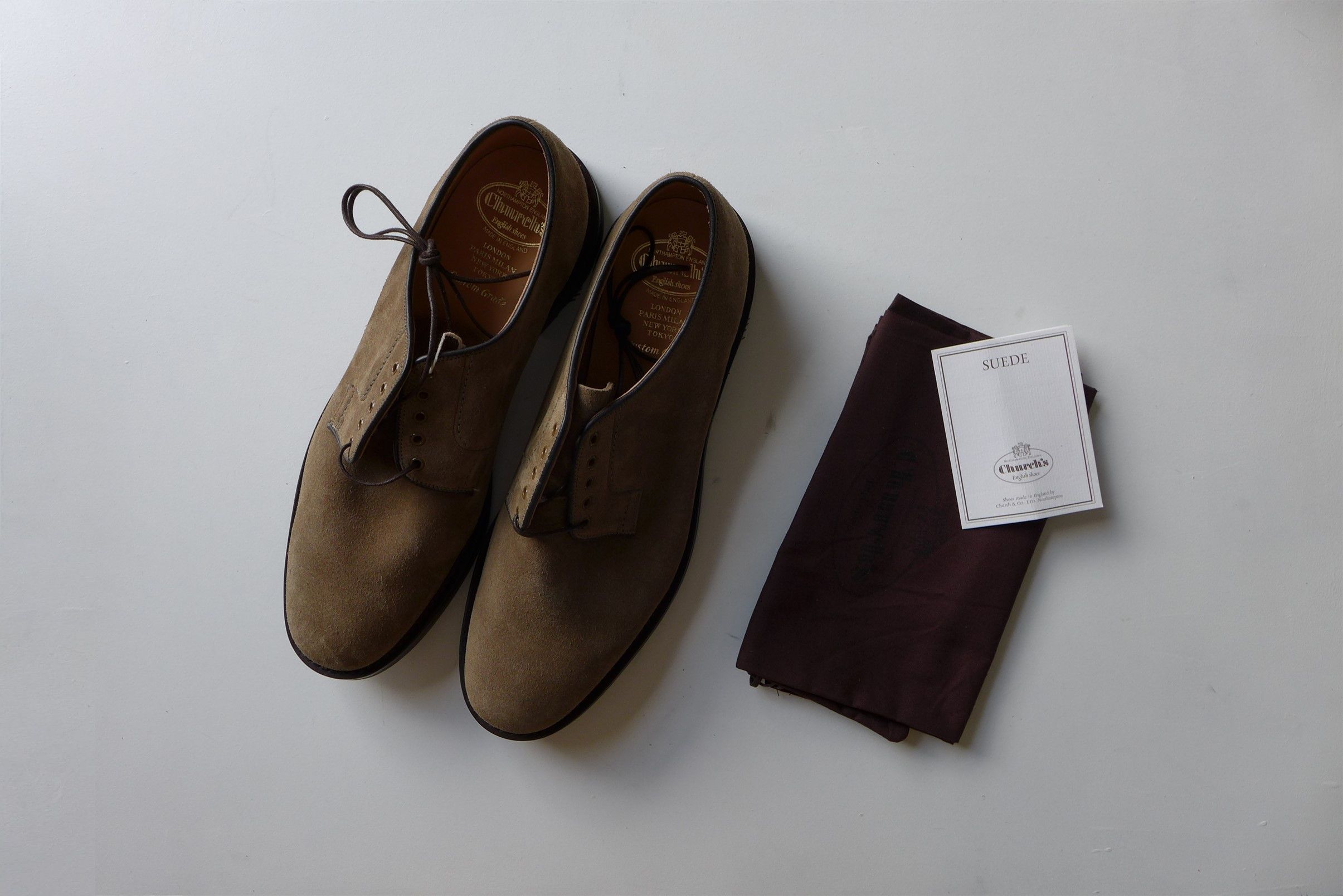 n/a Churchs Bestone Derby Shoes - Stone Castoro Suede