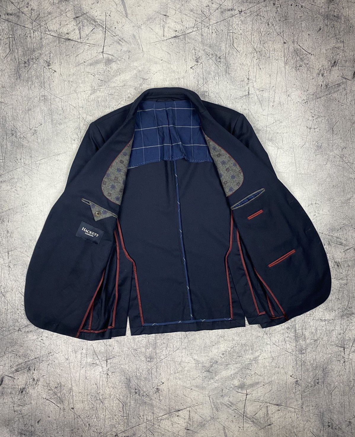 Hackett Vintage Hackett London Wool Plain Flannel Brazer jacket og Size 44R - 11 Thumbnail