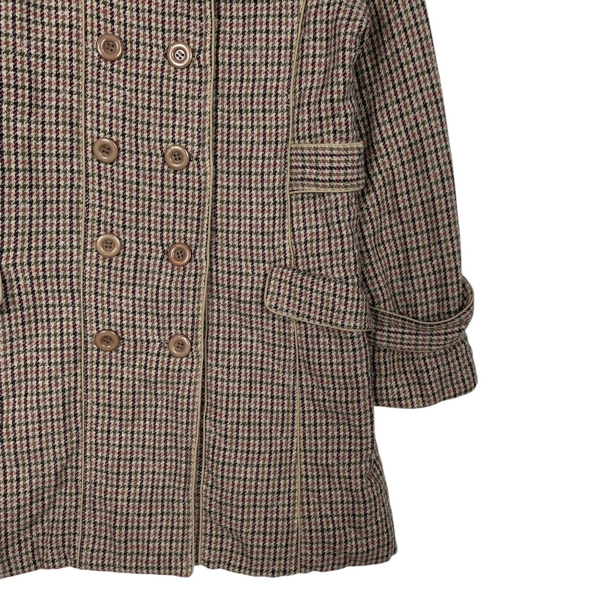 Japanese Brand Reve De Bijoux Double Breasted Houndstooth Tweed Coat Size S / US 4 / IT 40 - 4 Thumbnail