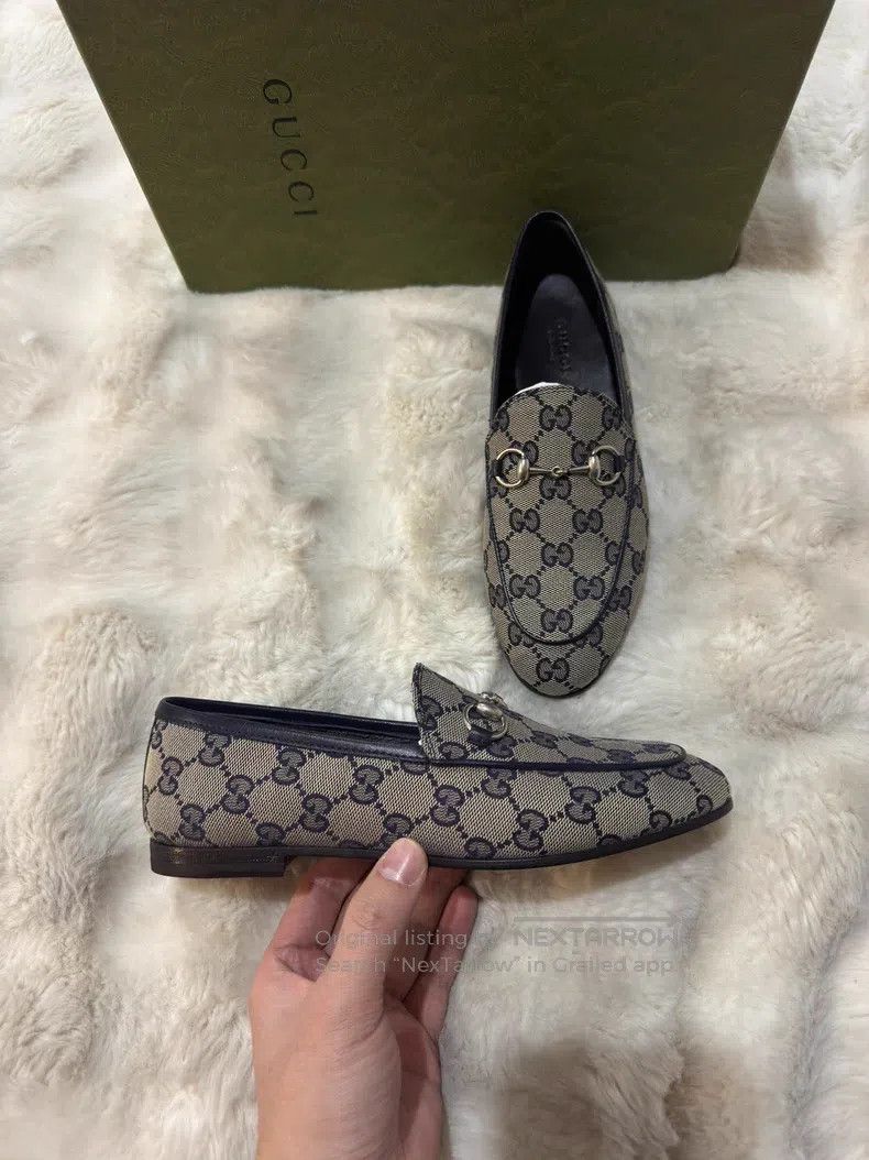 Gucci Guicci All-over Printed Women's Loafers Leather Shoes Size US 5.5 / IT 35.5 - 2 Thumbnail