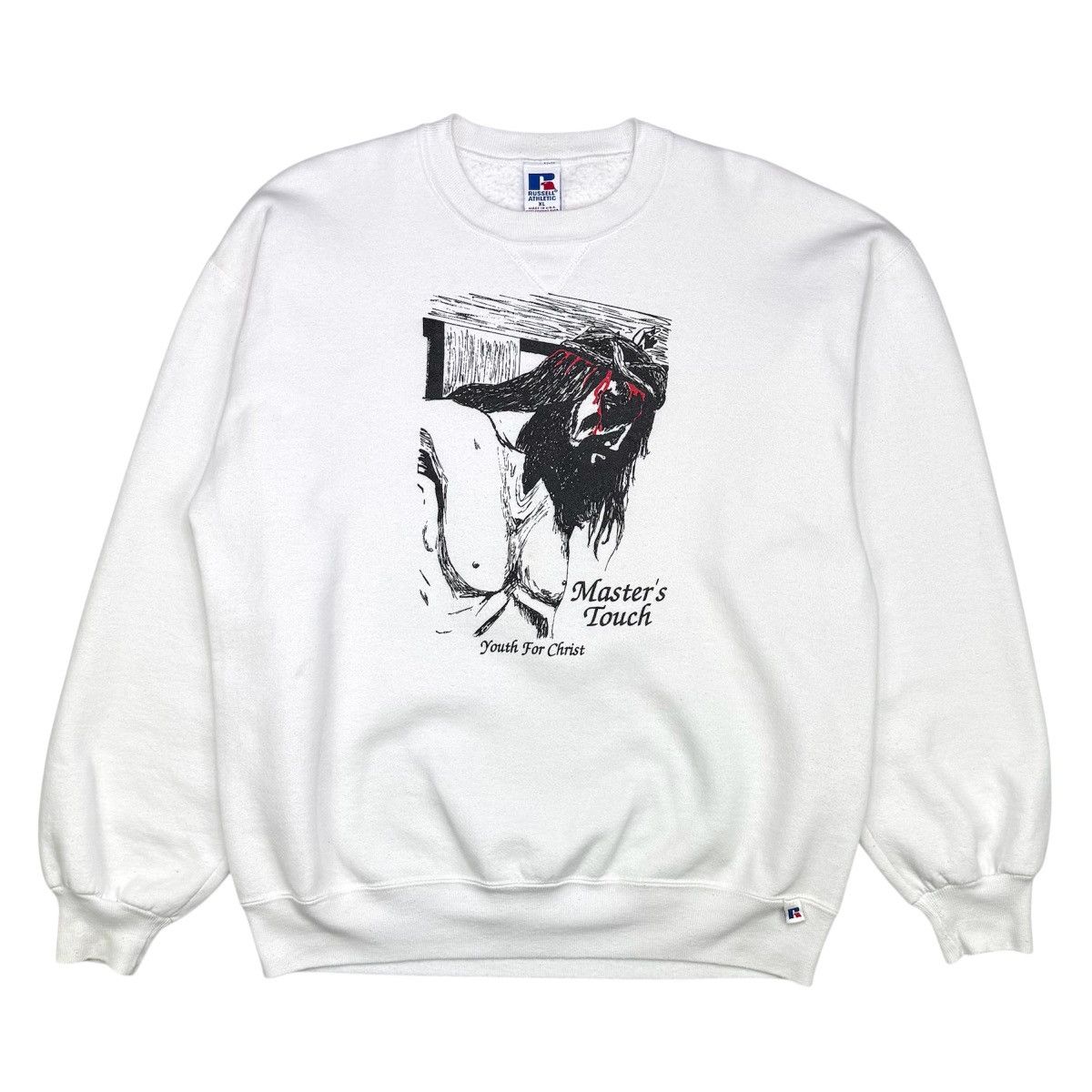 Vintage VINTAGE CRUCIFIXION OF JESUS SWEATSHIRT Size US XL / EU 56 / 4 - 2 Thumbnail