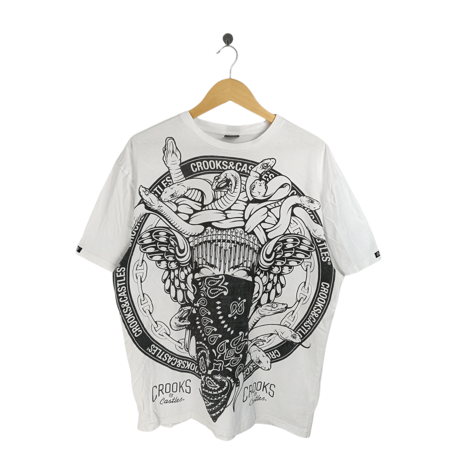Crooks & Castles VINTAGE CROOKS & CASTLES MEDUSA OVERPRINT TEE VERY RARE Size US XL / EU 56 / 4 - 1 Thumbnail
