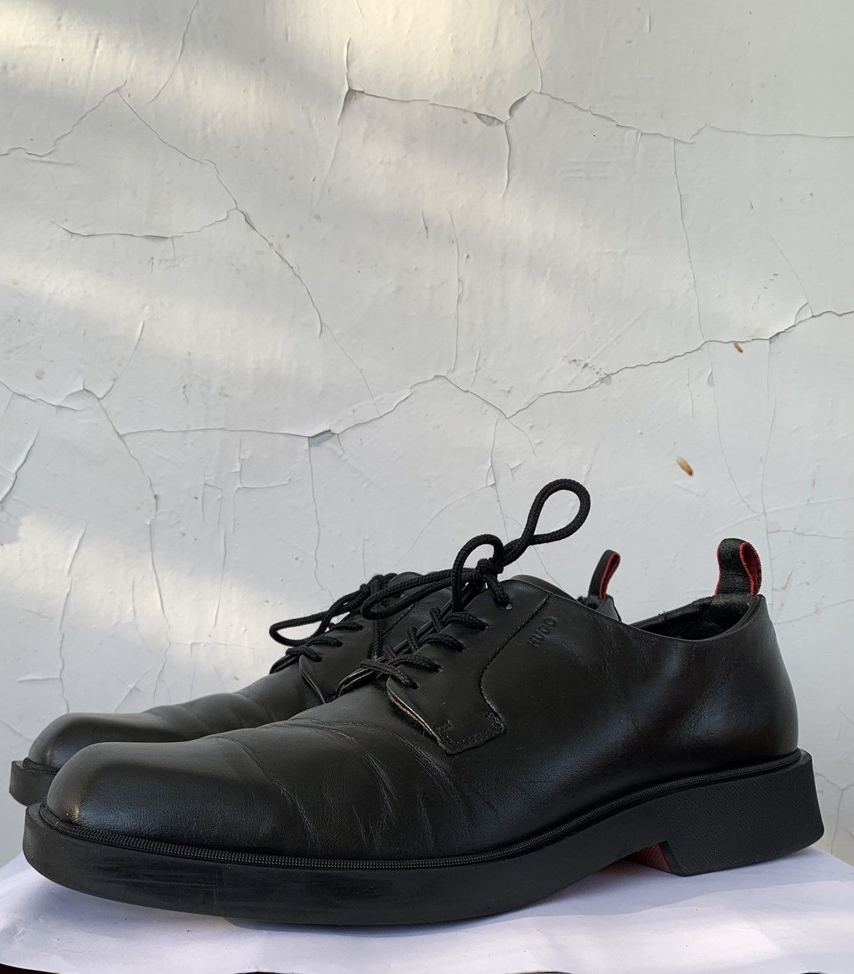 Hugo Boss 🧿leather square toe casual leather shoes black Size US 9.5 / EU 42-43 - 1 Thumbnail