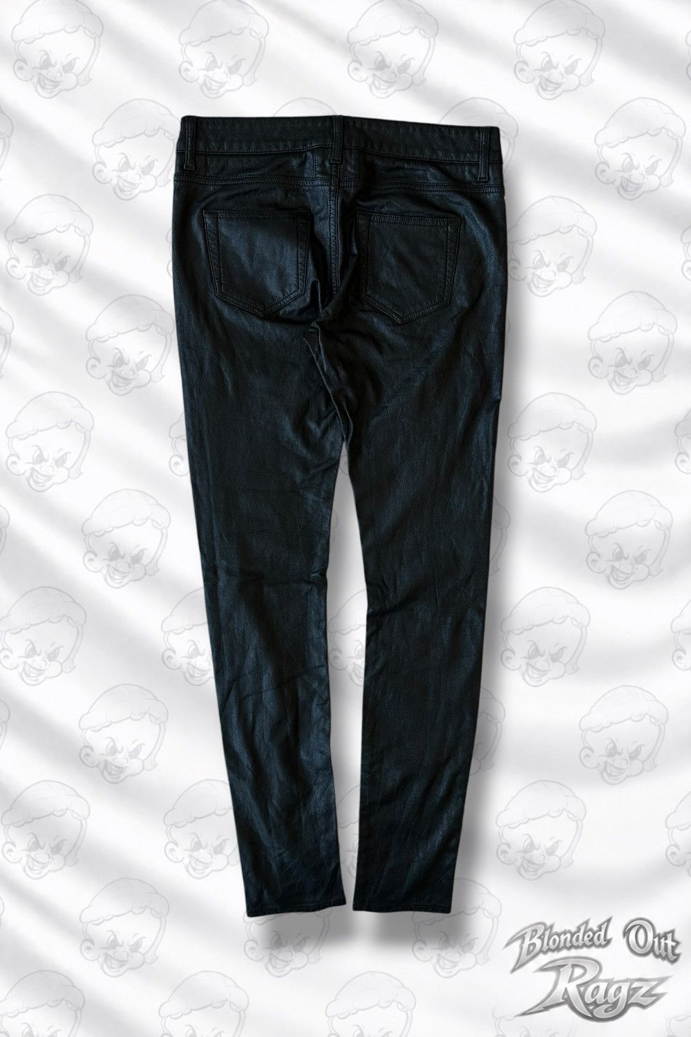 Saint Laurent Paris 2013 Saint Laurent Waxed Black Skinny Pants Hedi Slimane Era Size US 27 - 3 Thumbnail