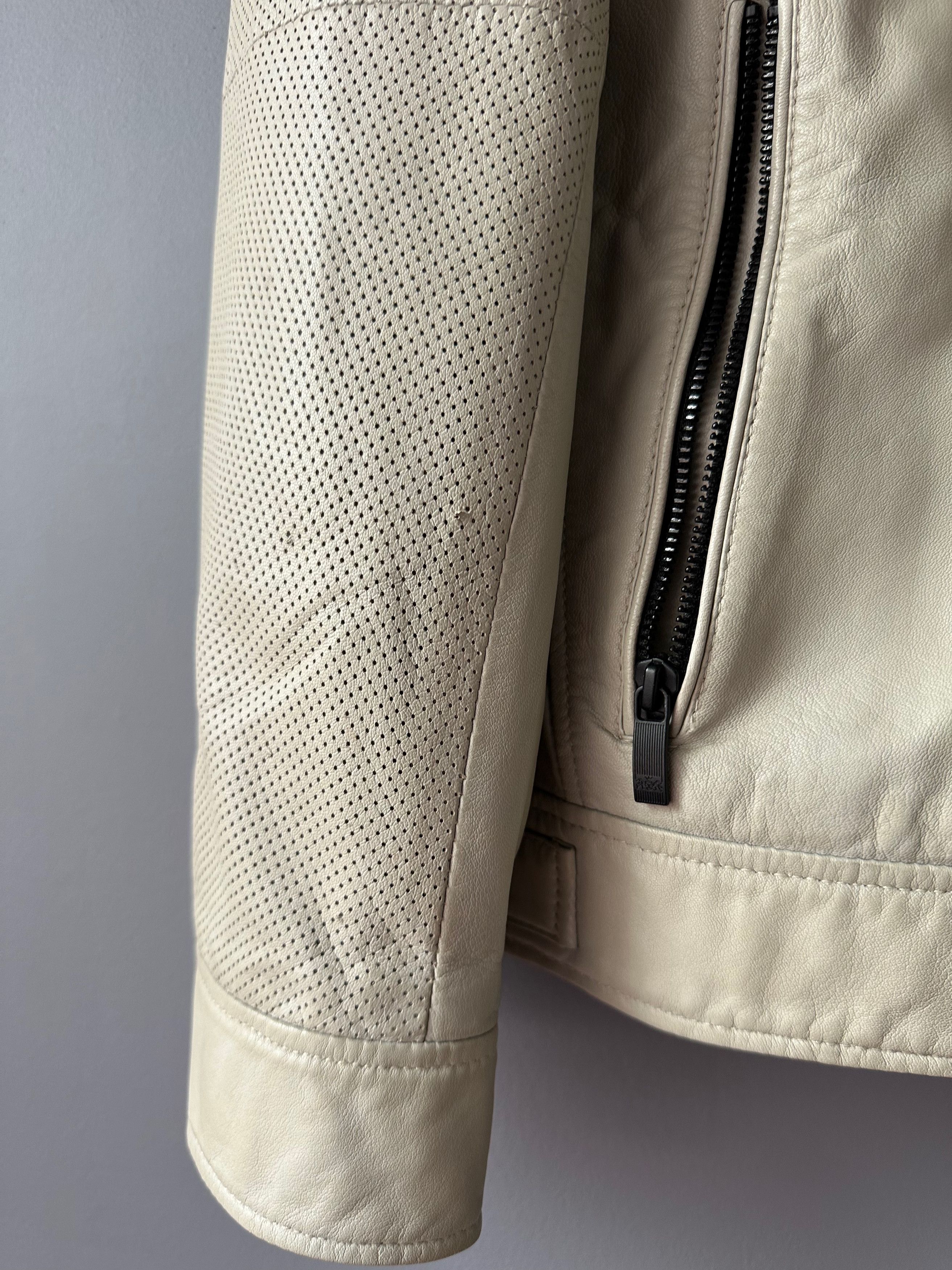 Leather Walbusch Lamb Nappa Leather cream jacket Size US L / EU 52-54 / 3 - 3 Thumbnail