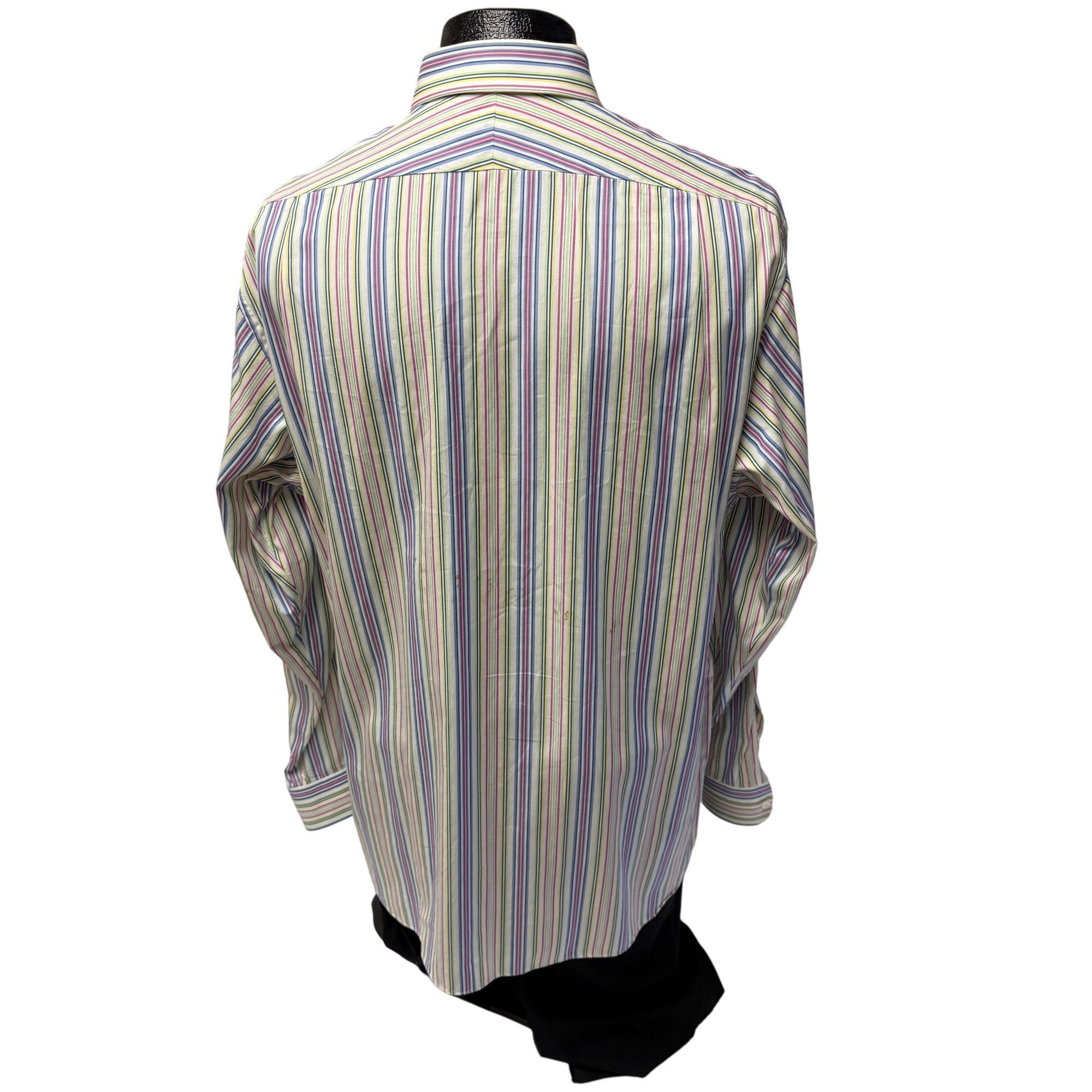 Ralph Lauren Purple Label Vtg Ralph Lauren Italy PURPLE LABEL RAINBOW Stripe Shirt Size US XL / EU 56 / 4 - 3 Thumbnail