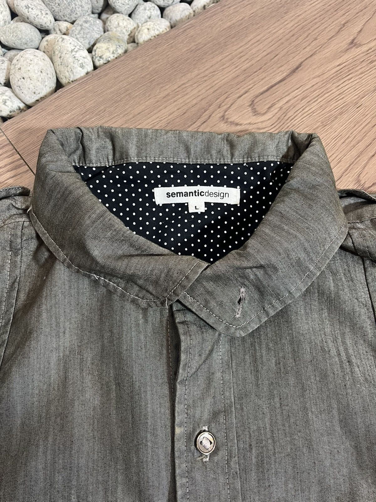 Japanese Brand × Le Grande Bleu (L.G.B.) × semanticdesign Semantic Design Double Collar Coated Shirt Size US L / EU 52-54 / 3 - 7 Thumbnail