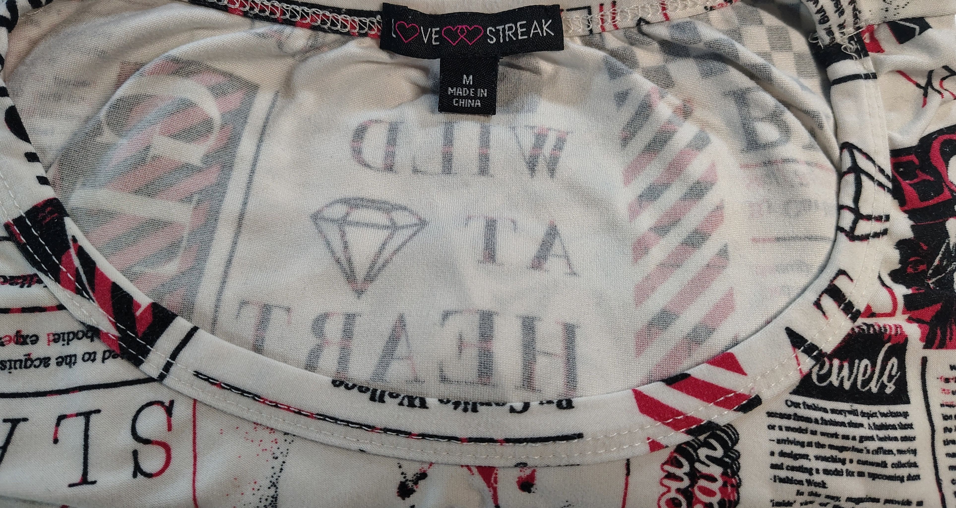 Other Women's Medium Newsprint Graphic Tie-Knot T-Shirt Size M / US 6-8 / IT 42-44 - 2 Thumbnail