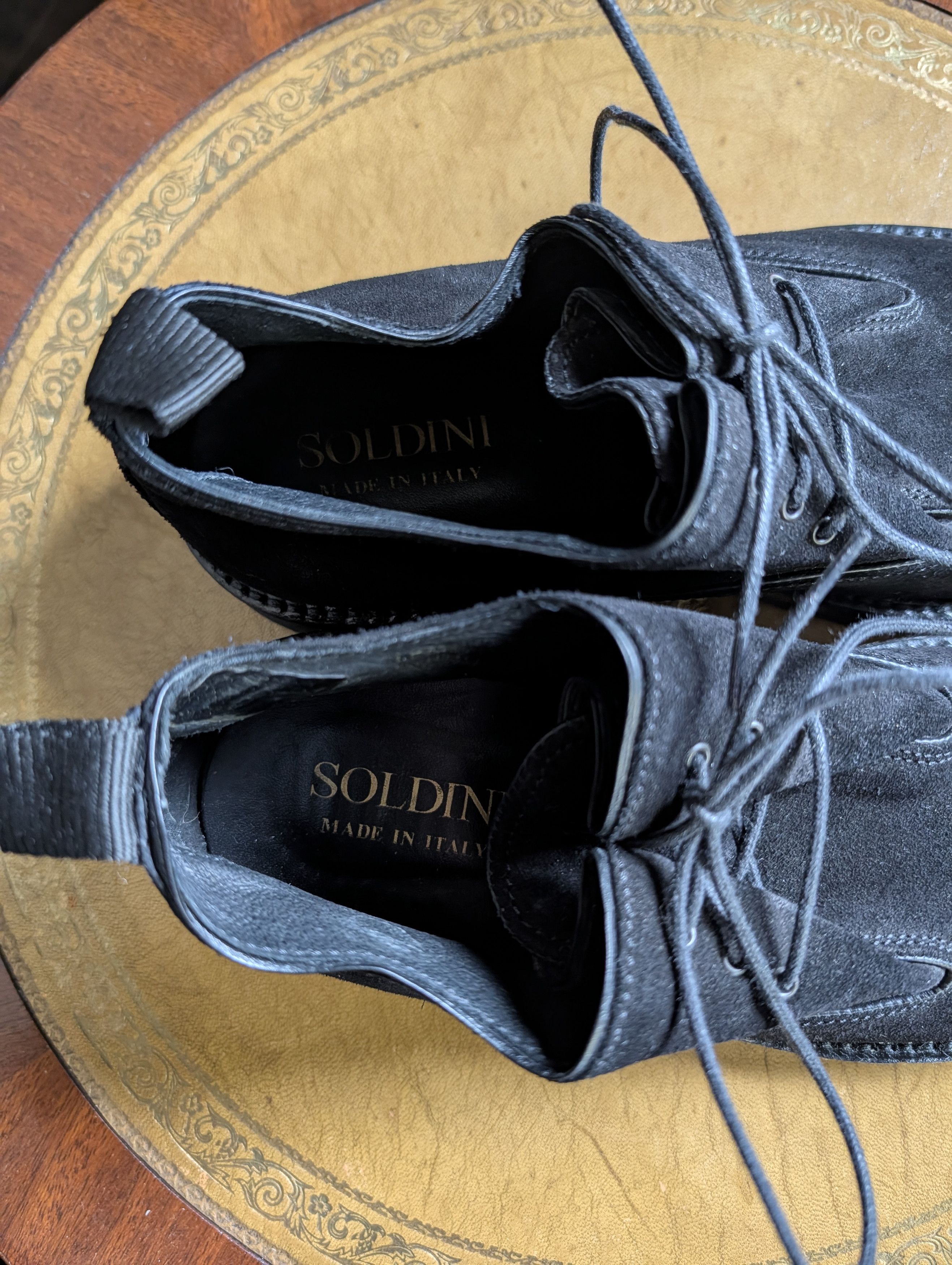 Italia Independent SOLDINI Black Suede Folding Top Chukka / Derby / Creeper Size US 8 / EU 41 - 7 Thumbnail