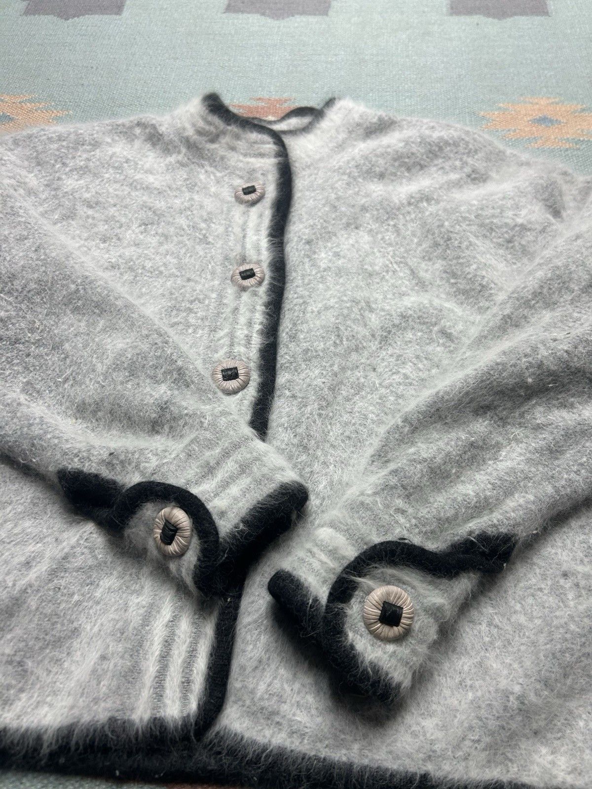 Vintage Venesha angora cardigan sweater fur fuzzy shaggy button med Size M / US 6-8 / IT 42-44 - 3 Thumbnail