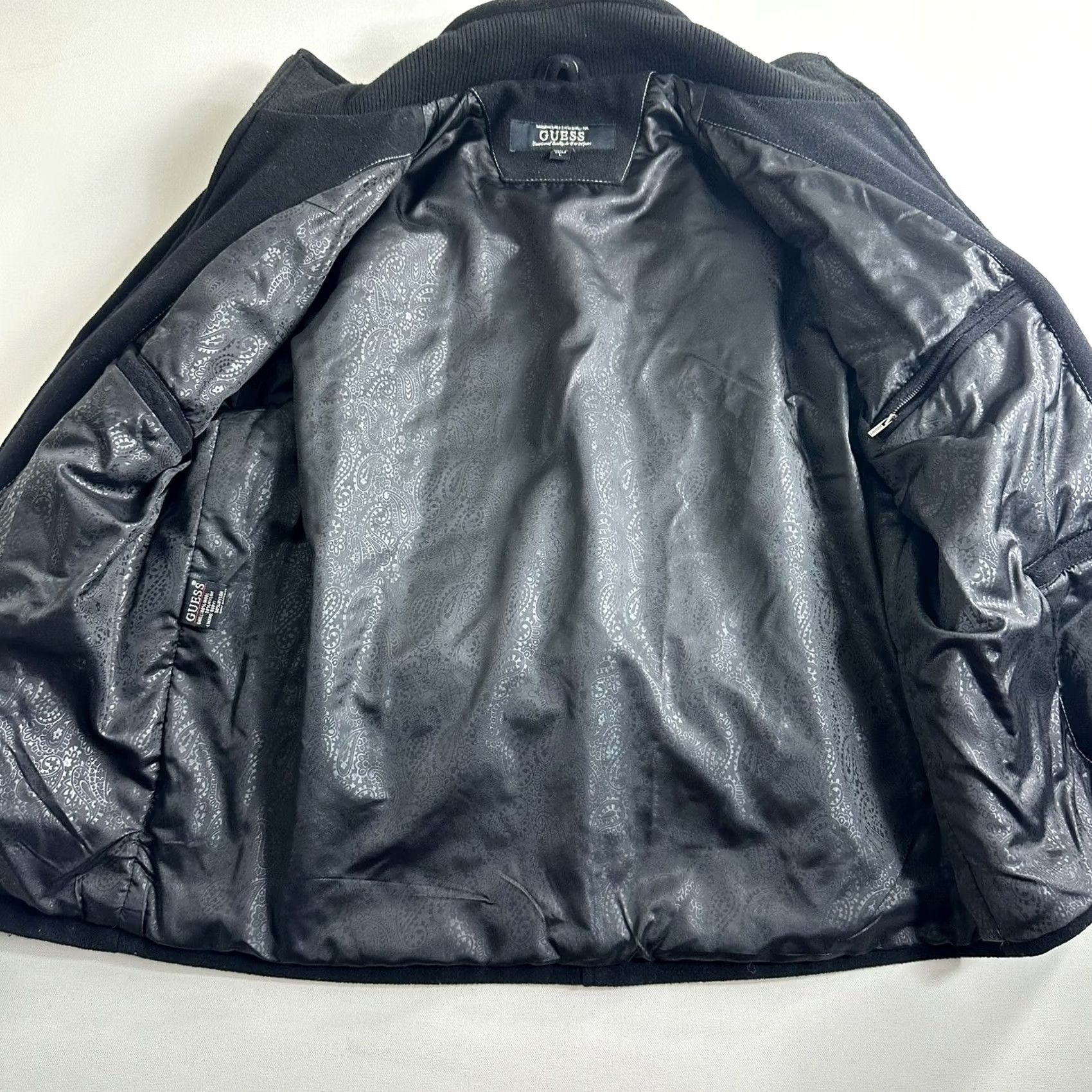 Guess GUESS Coat Jacket Wool Blend Lined Full Zip Pockets Black Mens Size Large Heavy Size US L / EU 52-54 / 3 - 3 Thumbnail