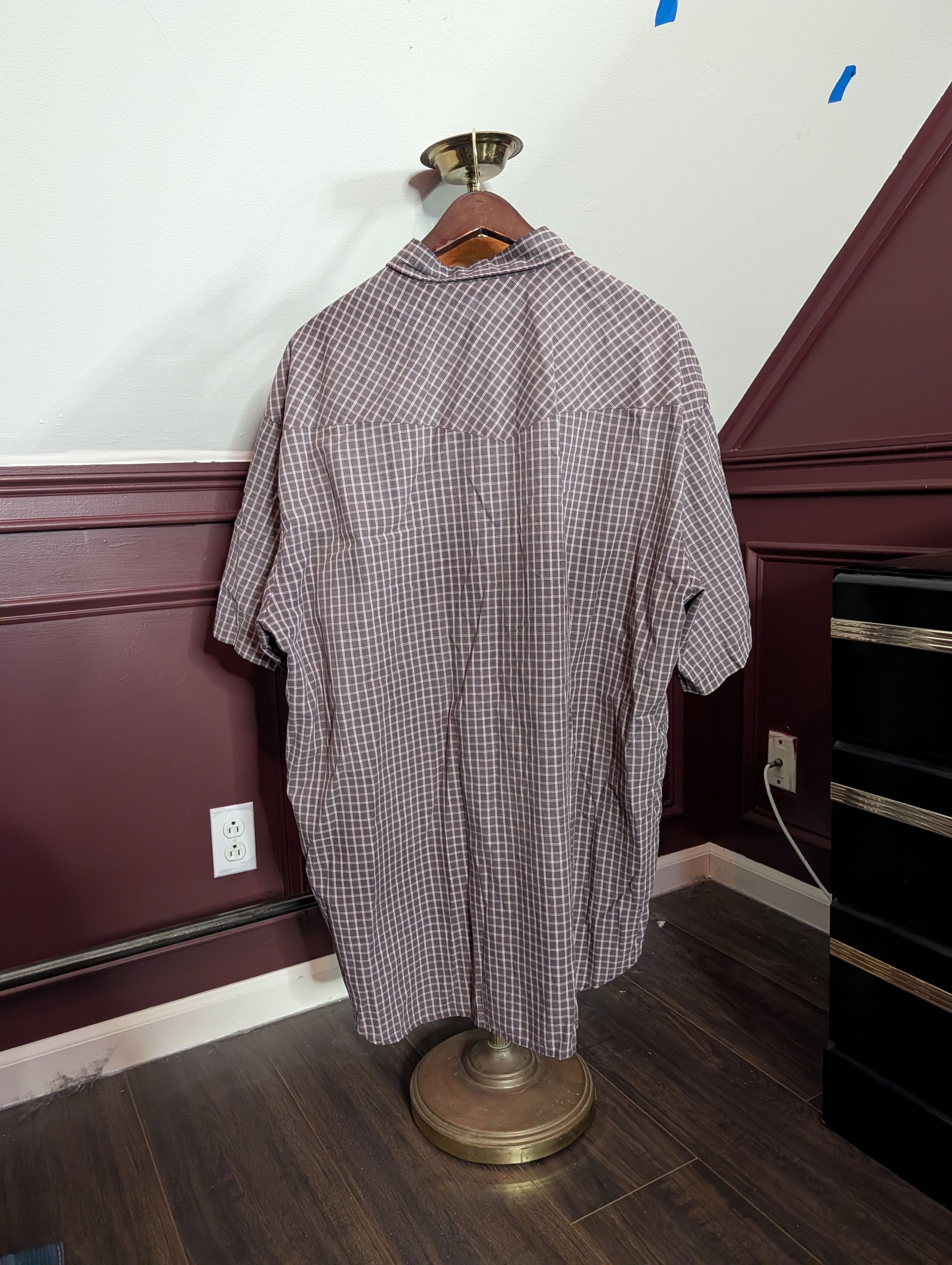 Vintage OUTLAW WESTERN WEAR vtg snap button S/S red shirt Size US XXL / EU 58 / 5 - 8 Thumbnail