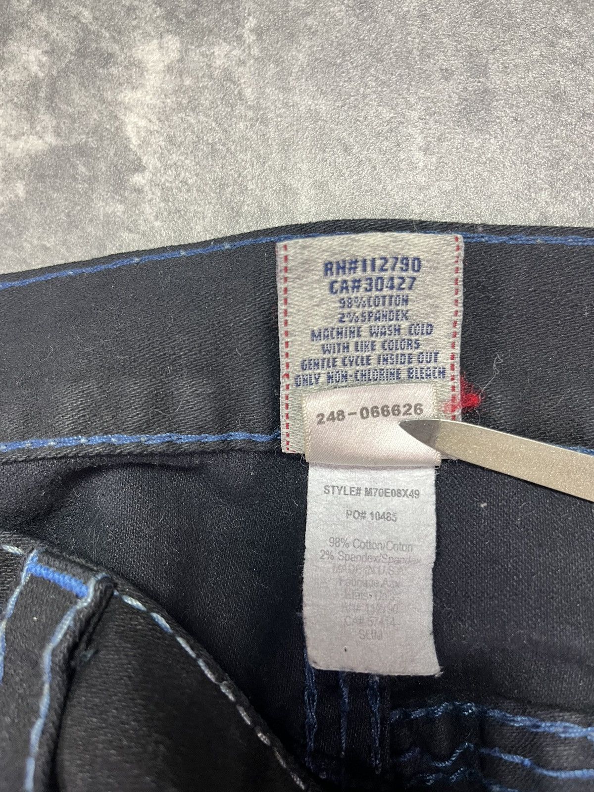 True Religion True Religion Slim Black / Blue Stitch Flaps Denim Jeans 40 Size US 40 / EU 56 - 10 Thumbnail